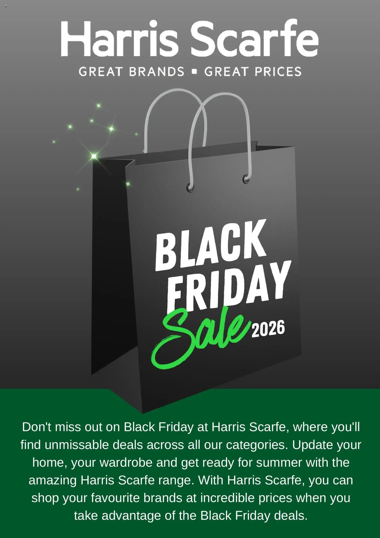 Harris Scarfe Black Friday Notice