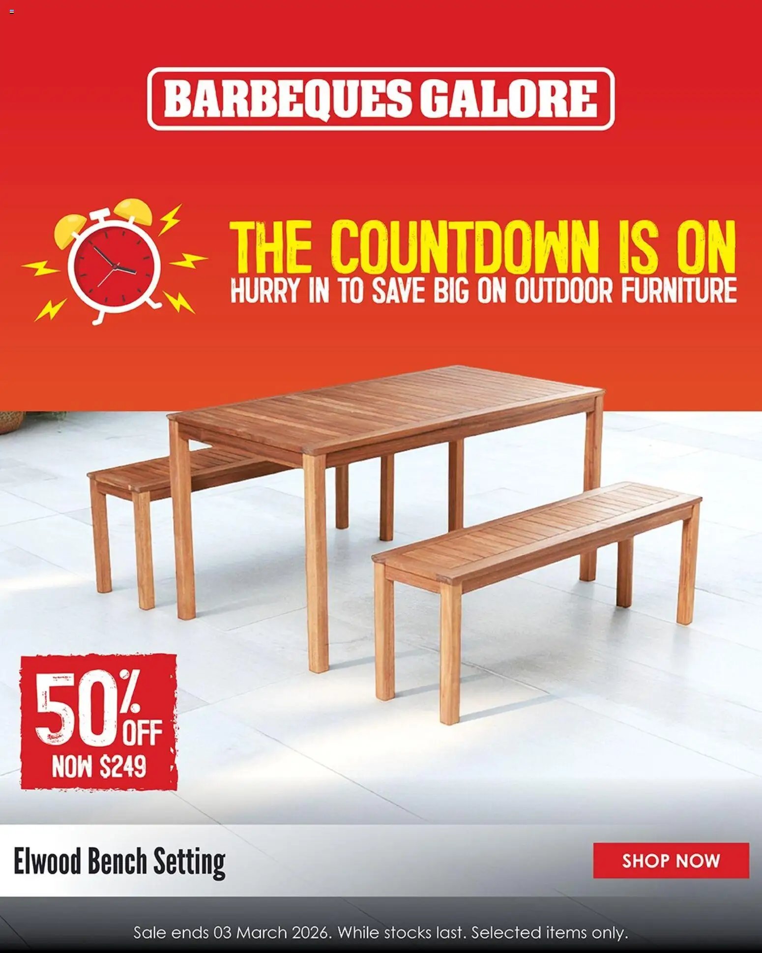 Barbeques Galore Final days to save on furniture (2026-02-27 - 2026-03-03) | 3