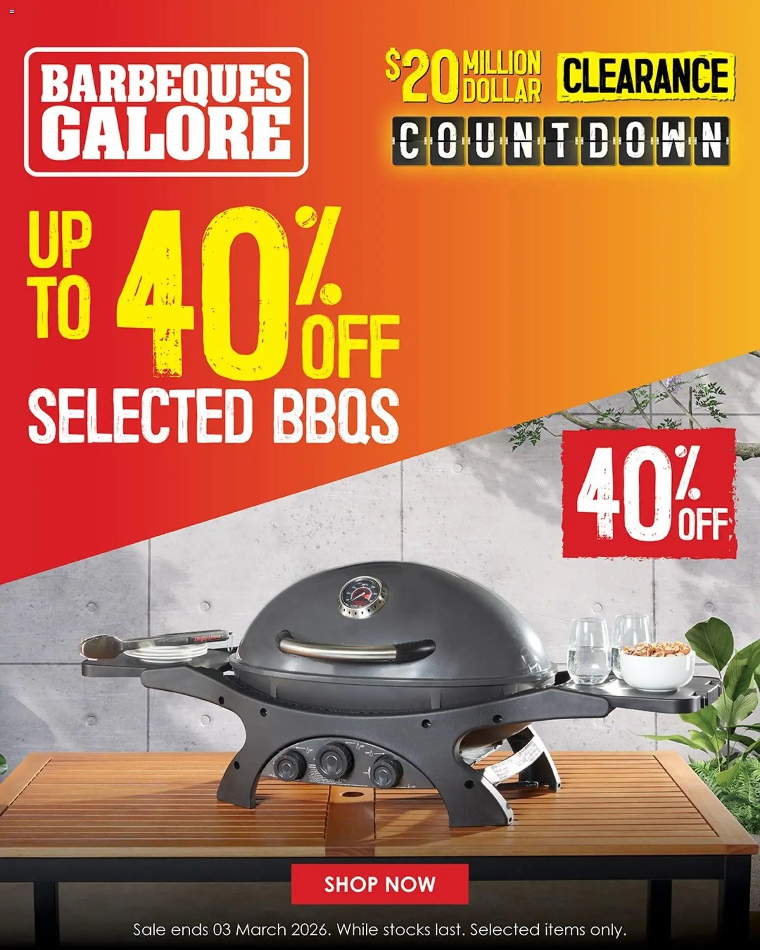 Barbeques Galore Clearance Countdown (2026-02-12 - 2026-03-03) | 1
