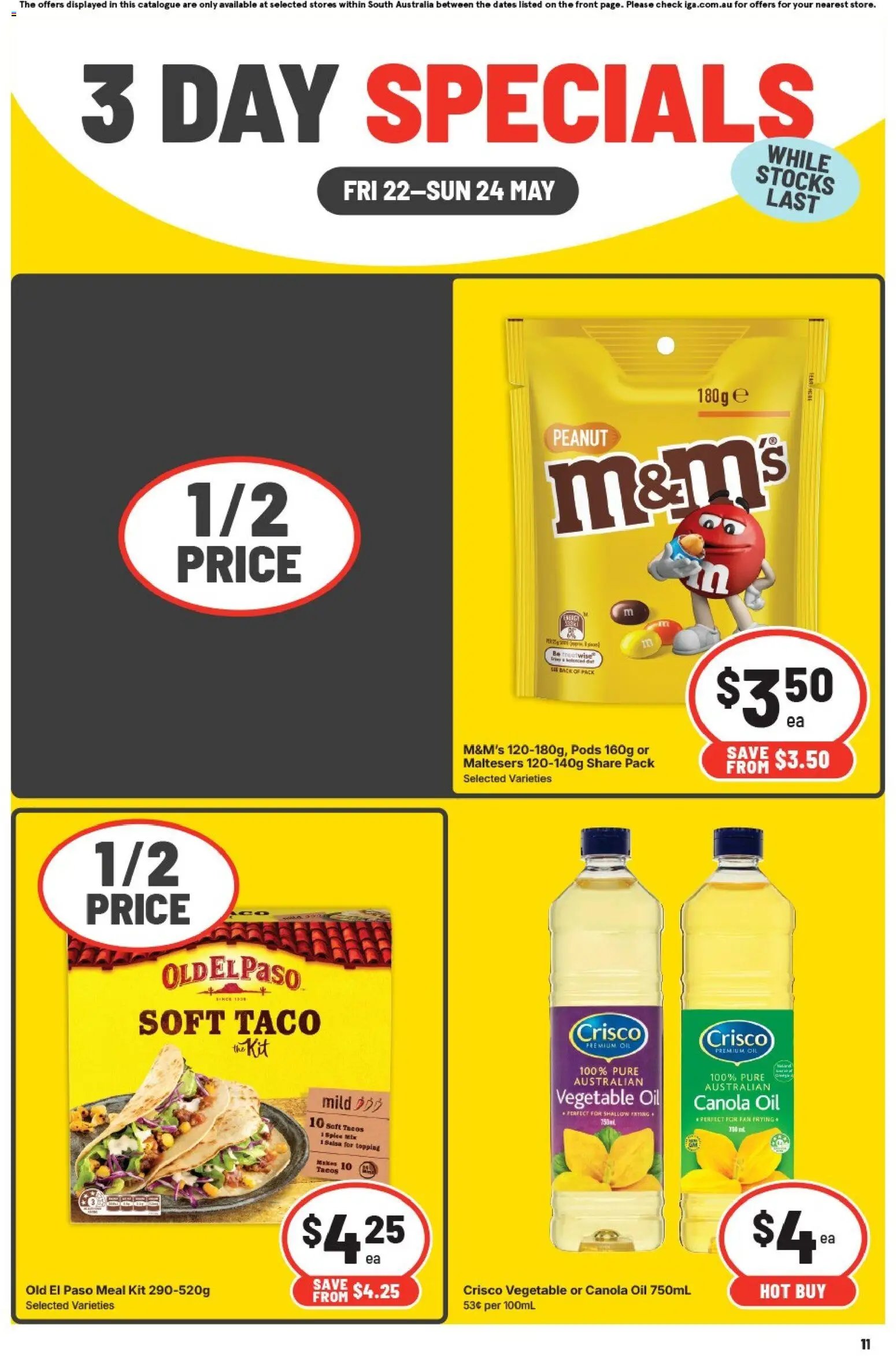 IGA 3 Day Specials - SA (2026-05-22 - 2026-05-24) | 3