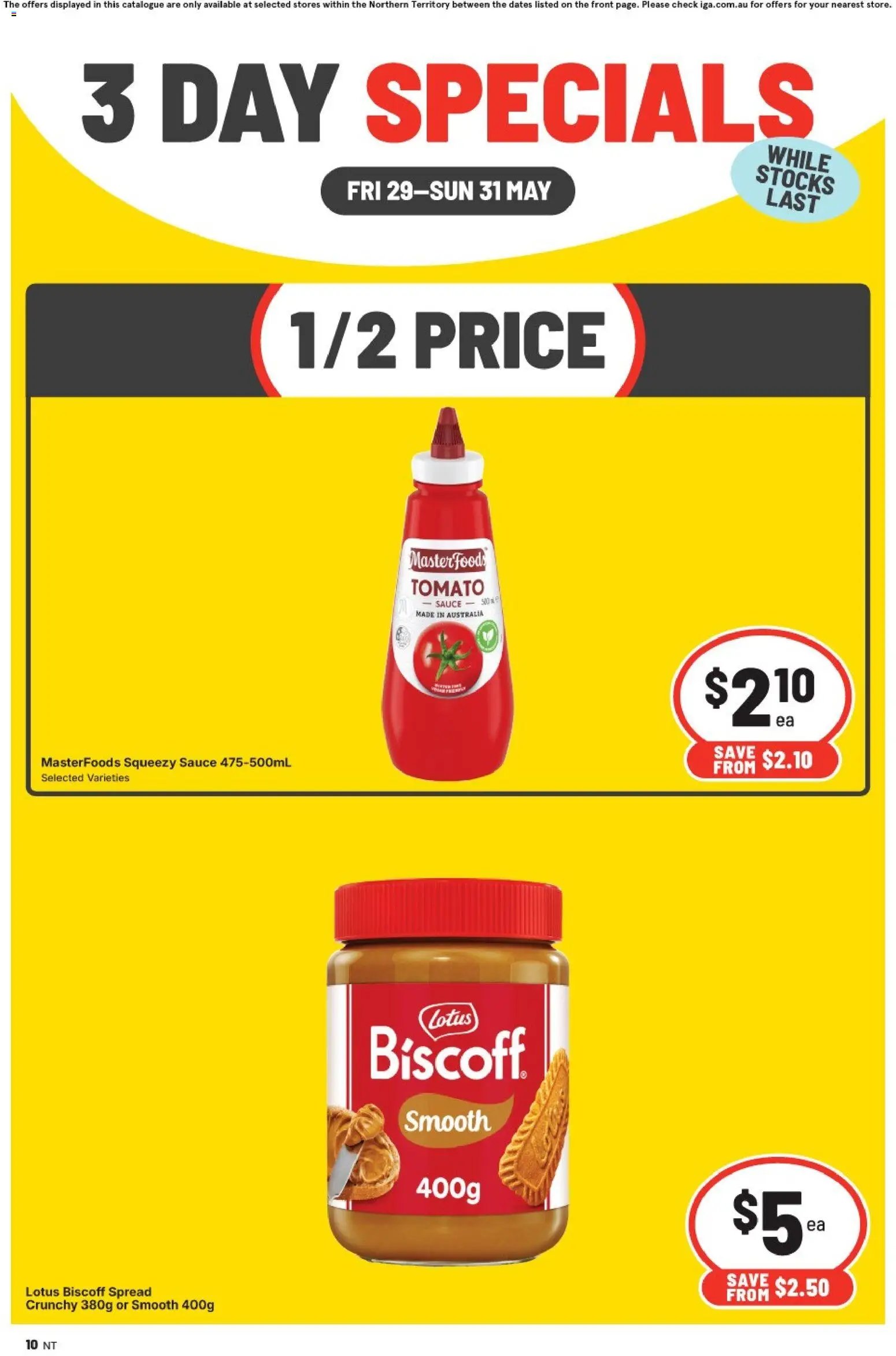IGA catalogue 3 day special NT (2026-05-29 - 2026-05-31) | 2