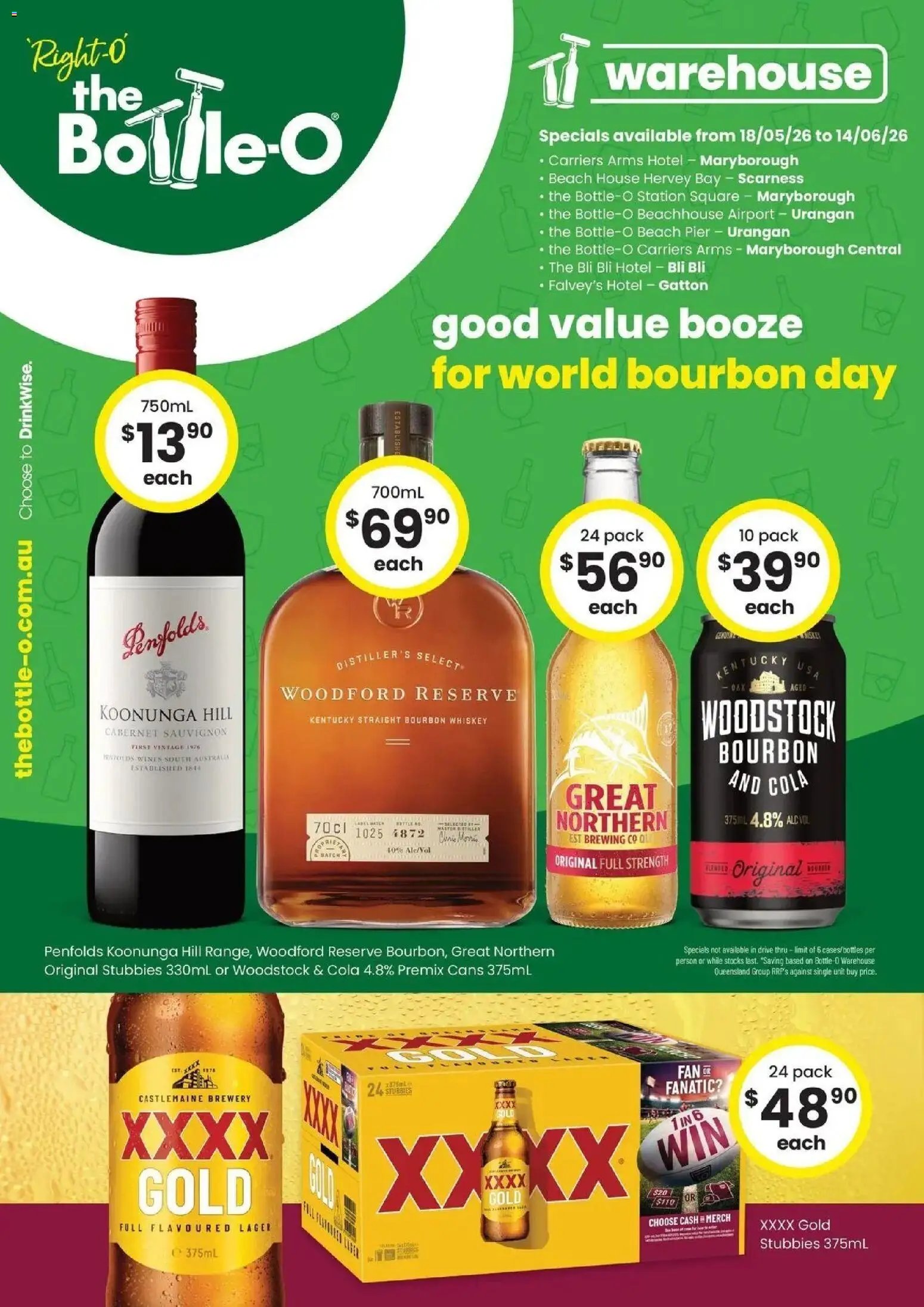 The Bottle-O - Good Value Booze, For Good Value People QLD 18/05
