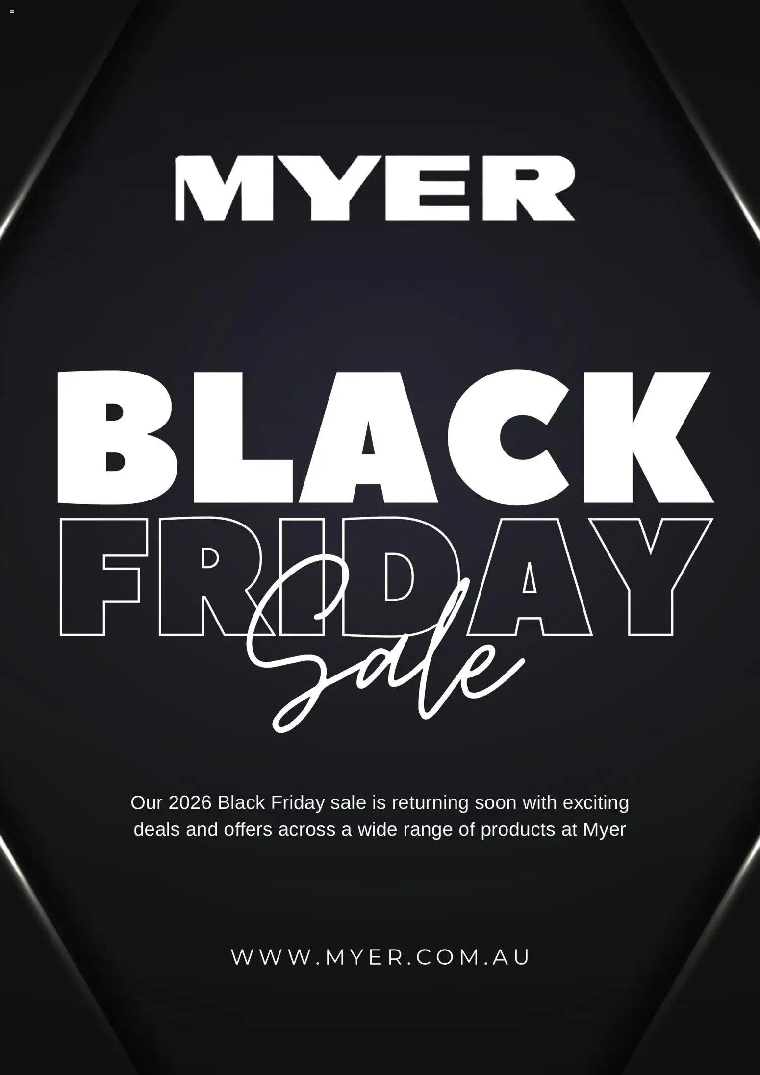 Myer Black Friday Notice