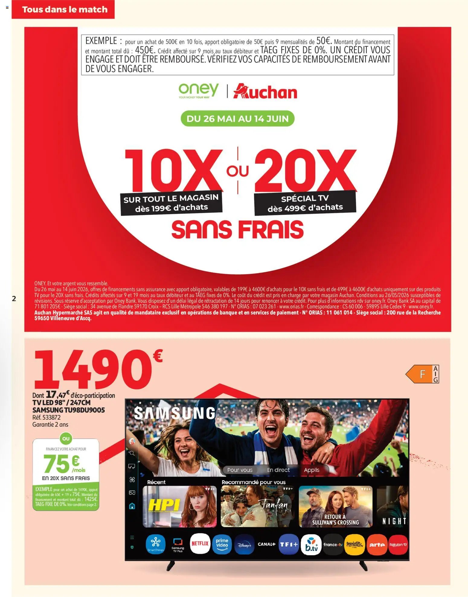 Auchan Téléviseurs & high-tech (2026-05-26 - 2026-06-14)