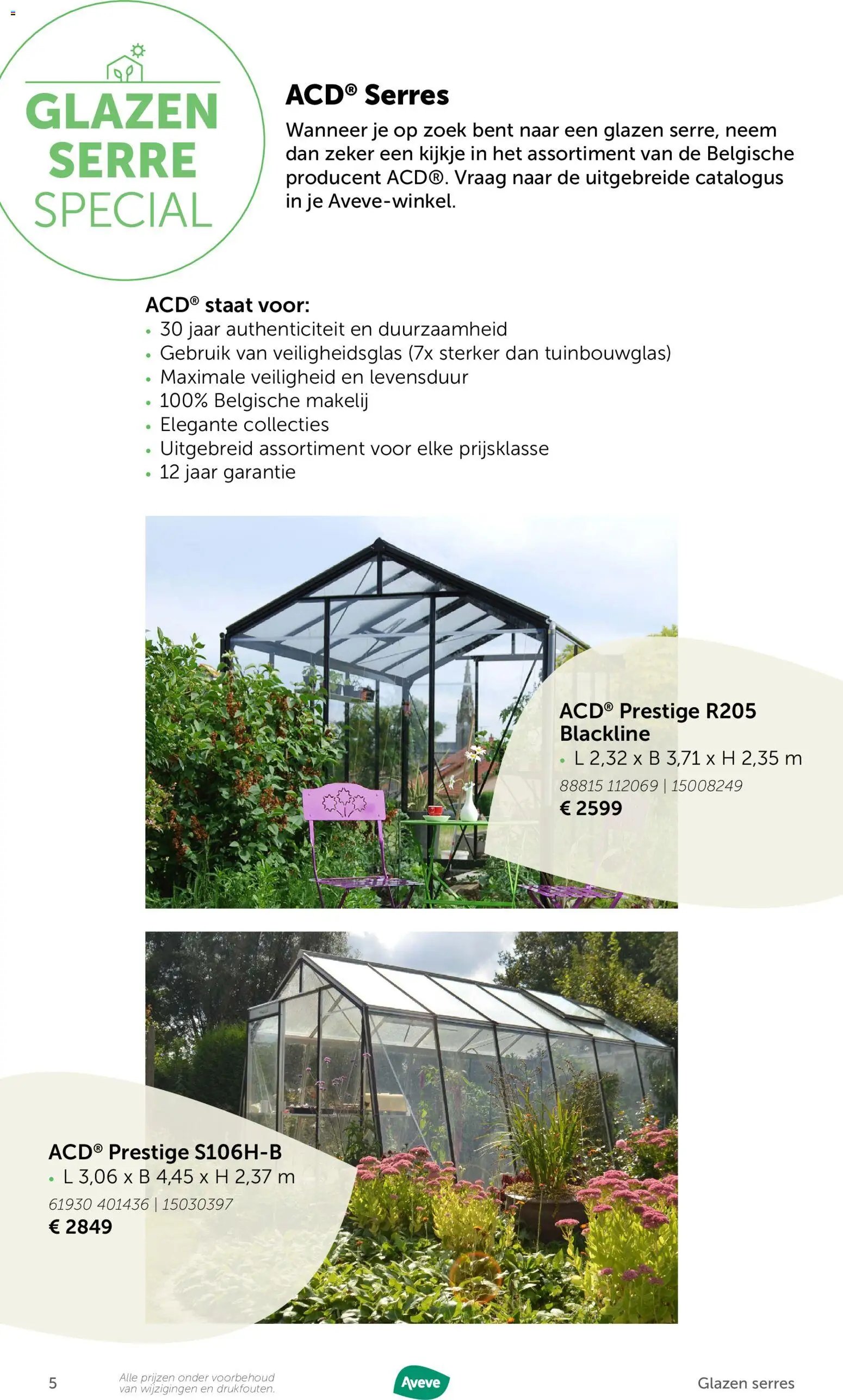 Aveve Glazen serre