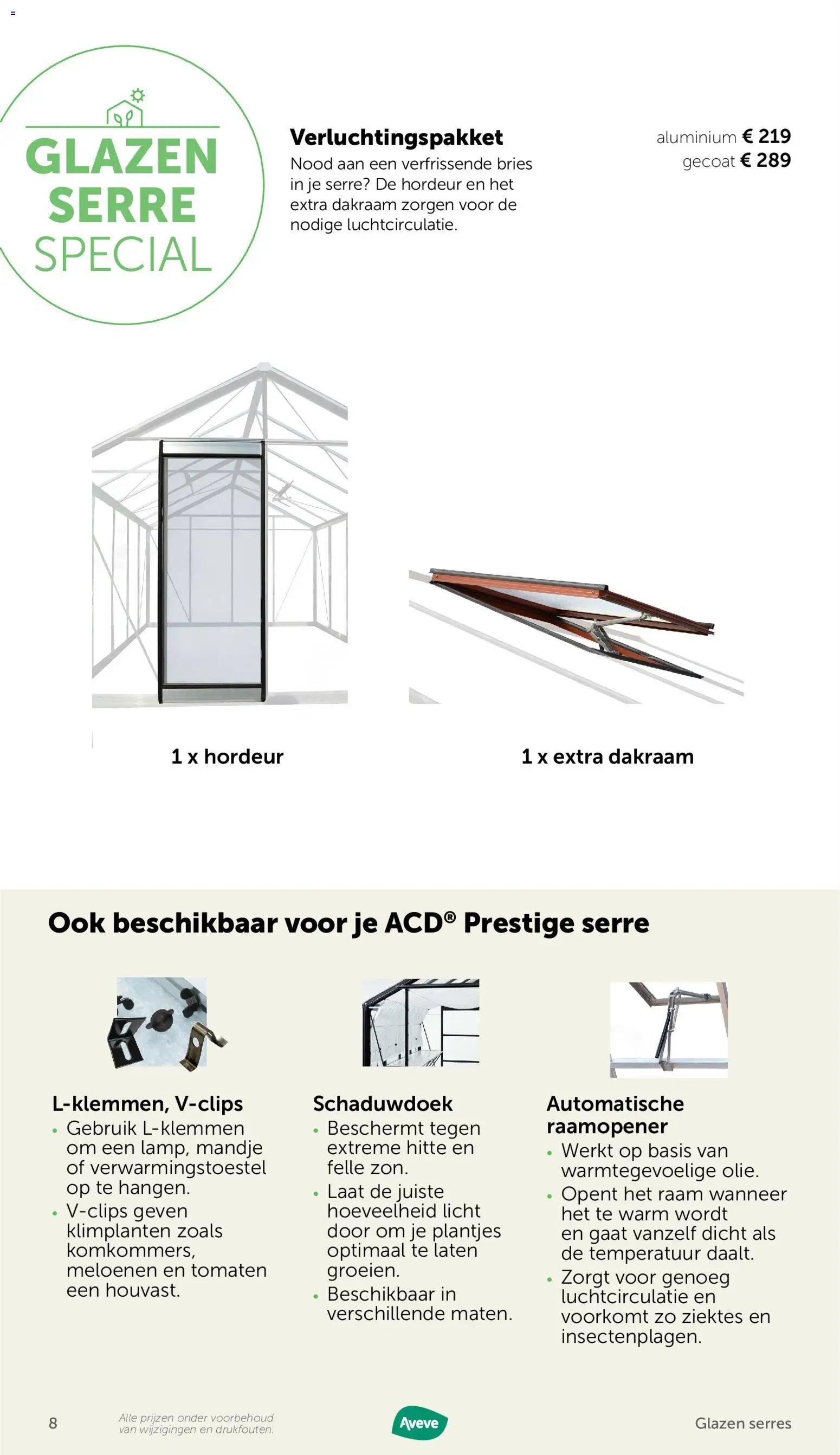 Aveve Glazen serre