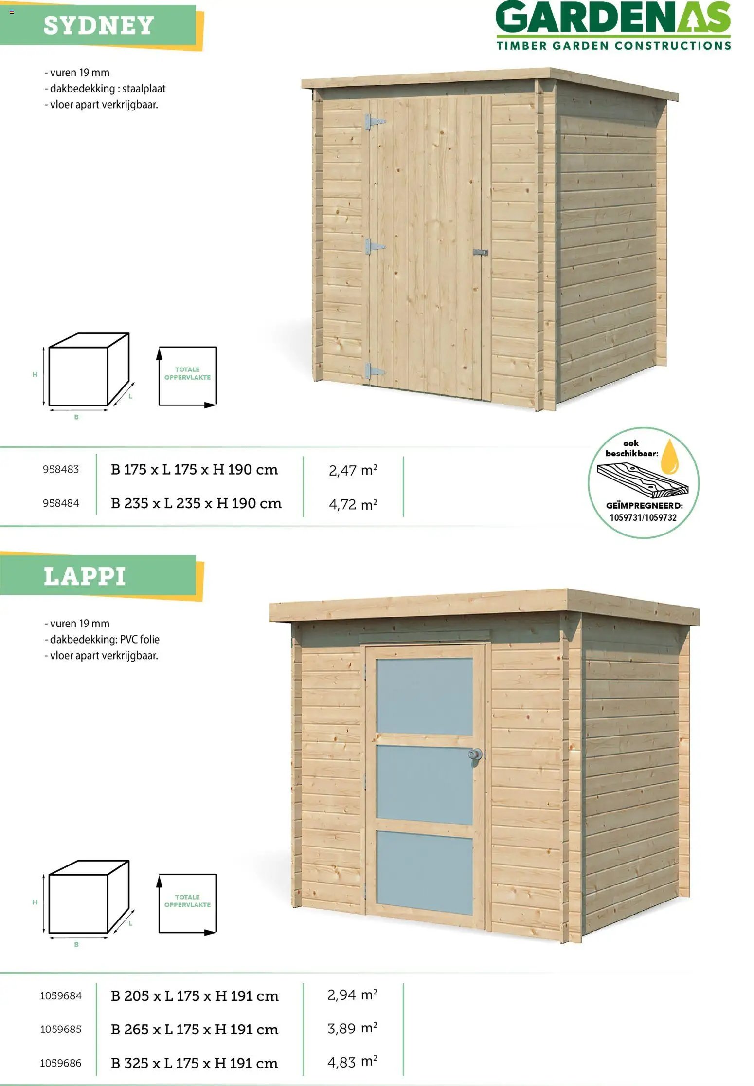 Hubo - Tuinhuis catalogus