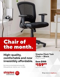 Staples flyer - Chair of the month