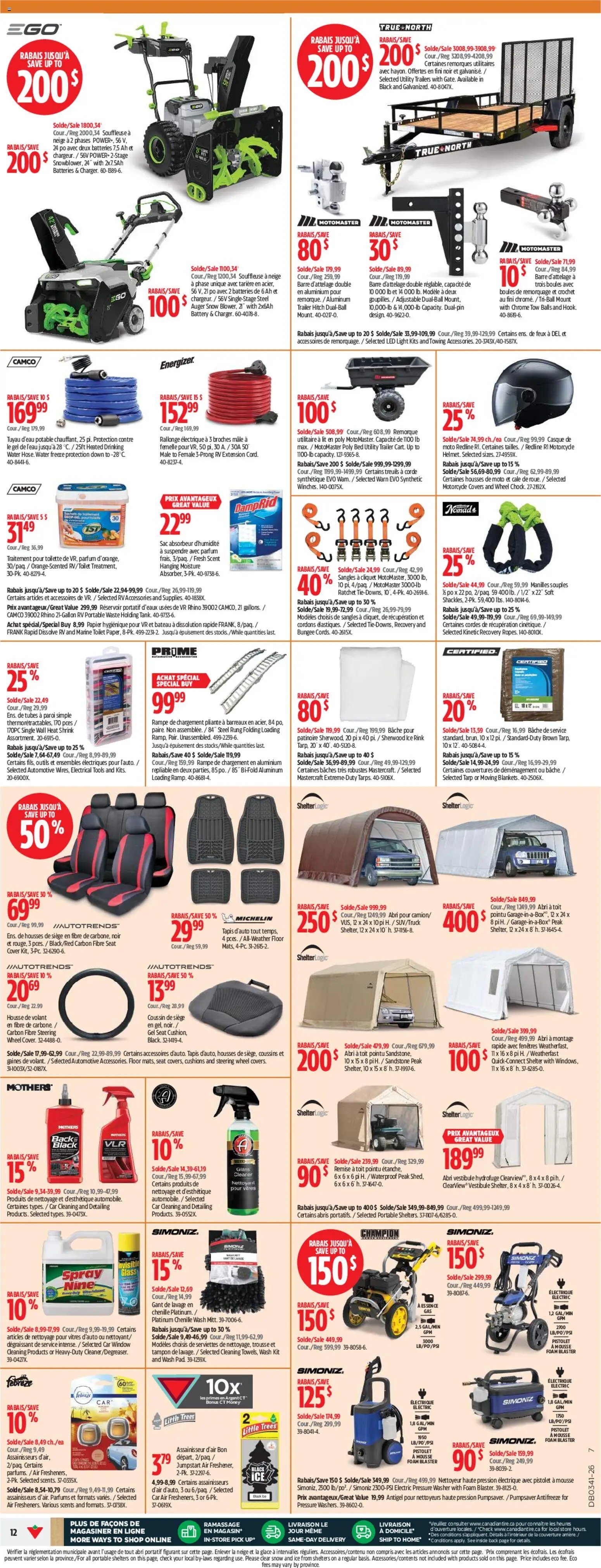 Canadian Tire circulaire
