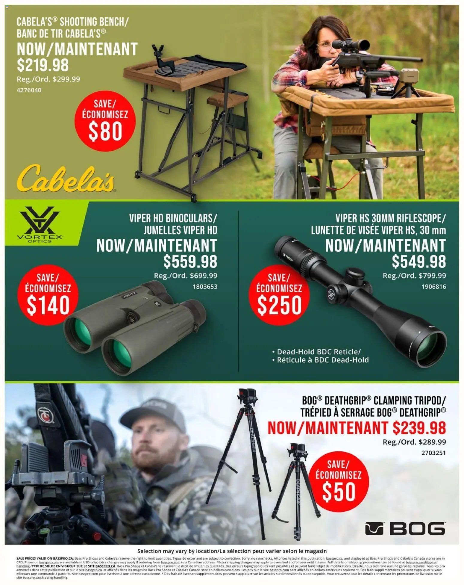 Cabelas weekly flyer / circulaire