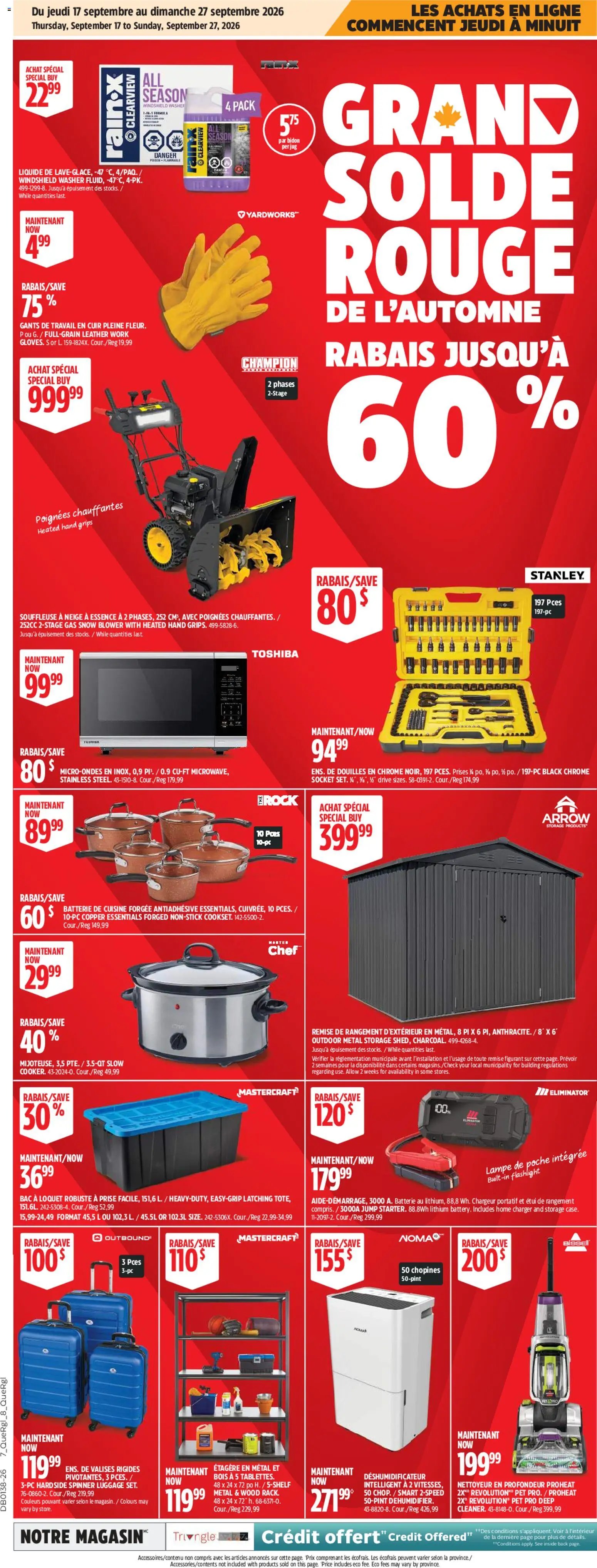 Canadian Tire circulaire - Grand solde rouge