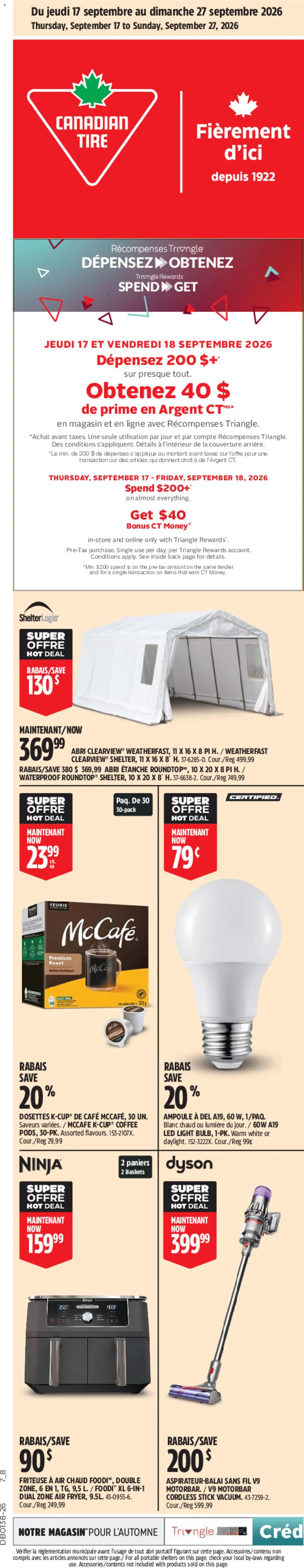 Canadian Tire circulaire - Grand solde rouge