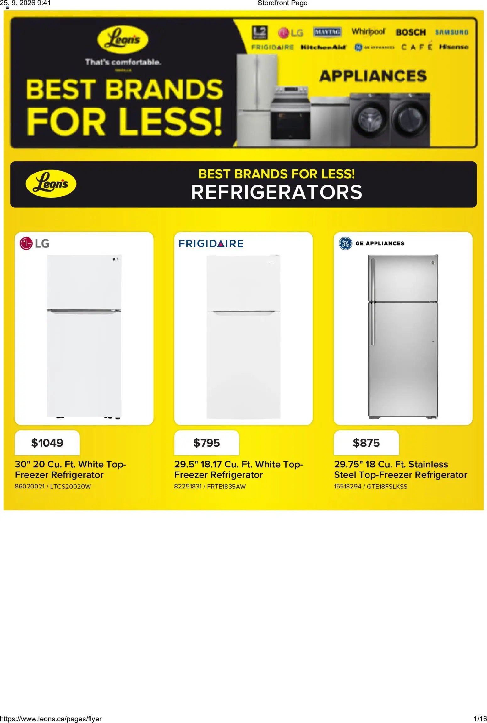 Leon's flyer - BBFL Appliances