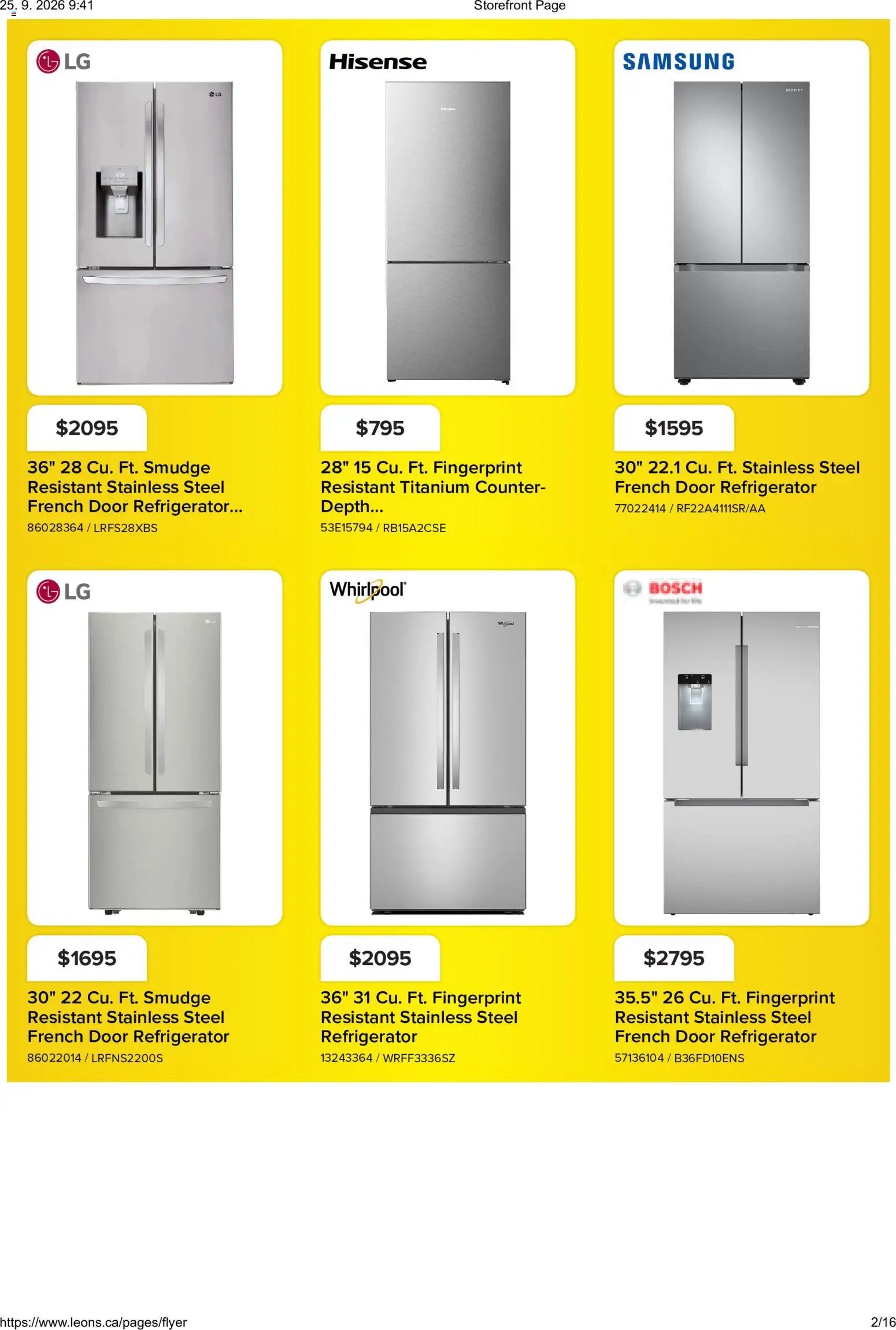 Leon's flyer - BBFL Appliances