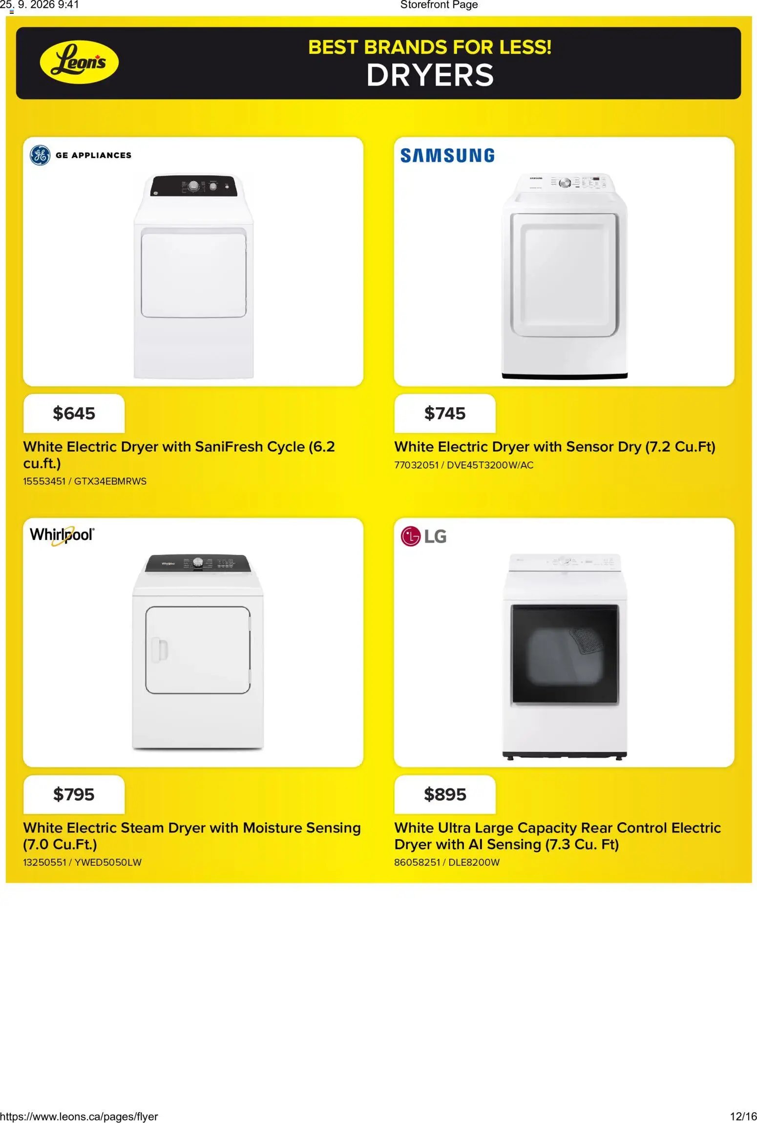 Leon's flyer - BBFL Appliances
