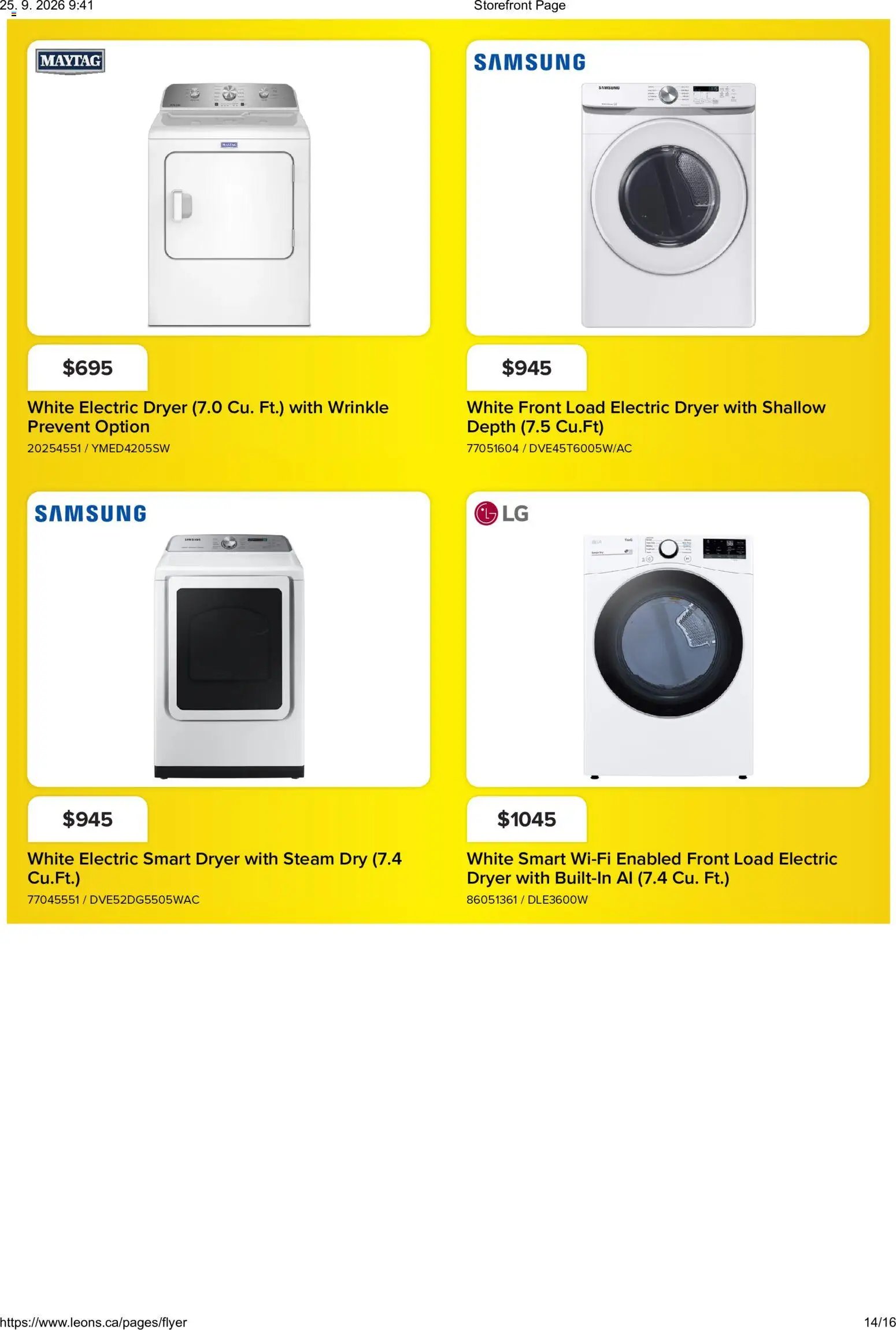 Leon's flyer - BBFL Appliances
