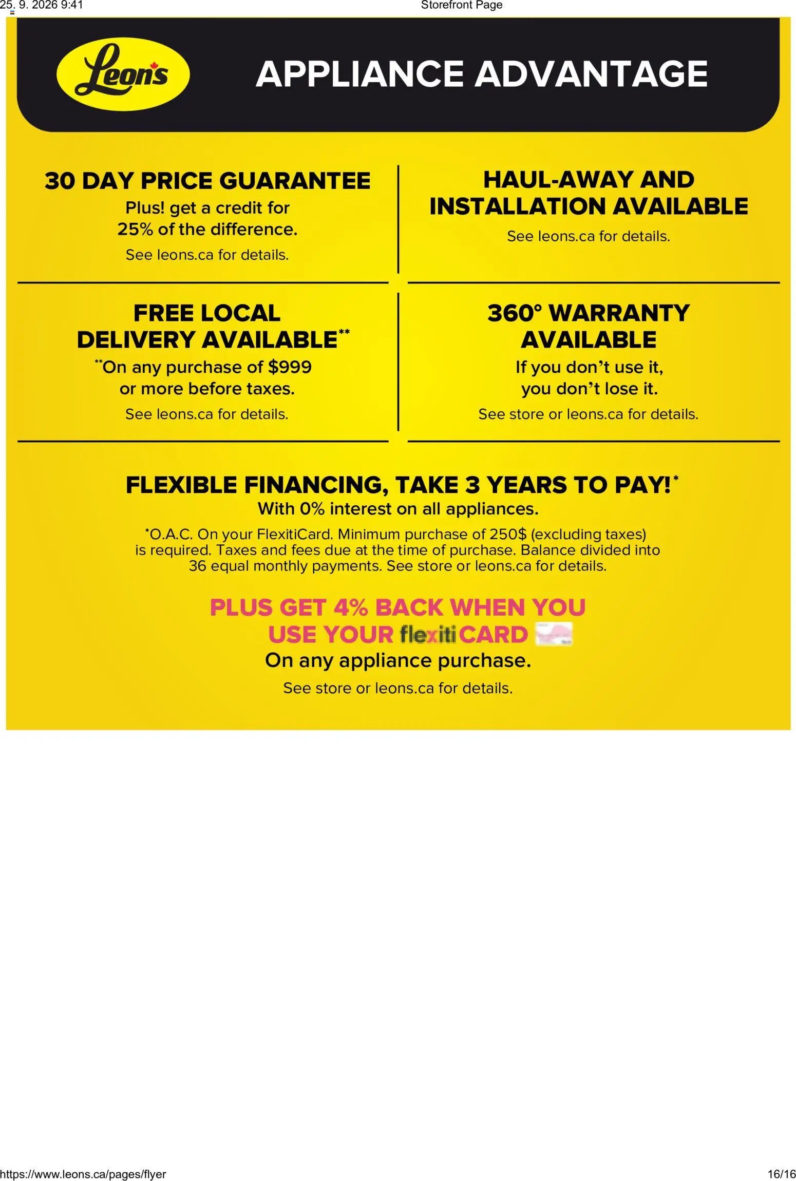 Leon's flyer - BBFL Appliances