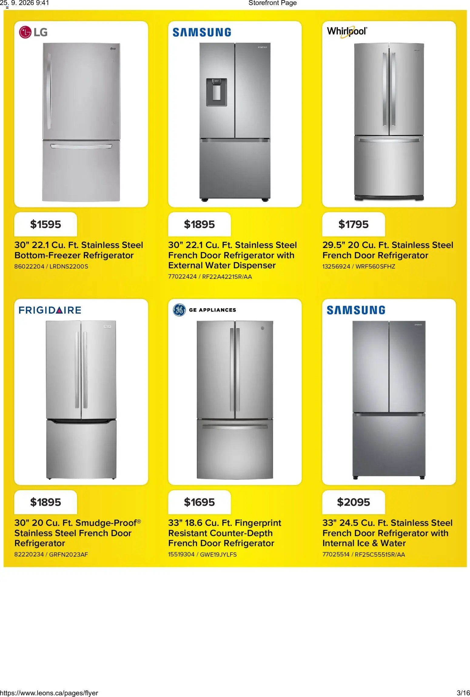 Leon's flyer - BBFL Appliances