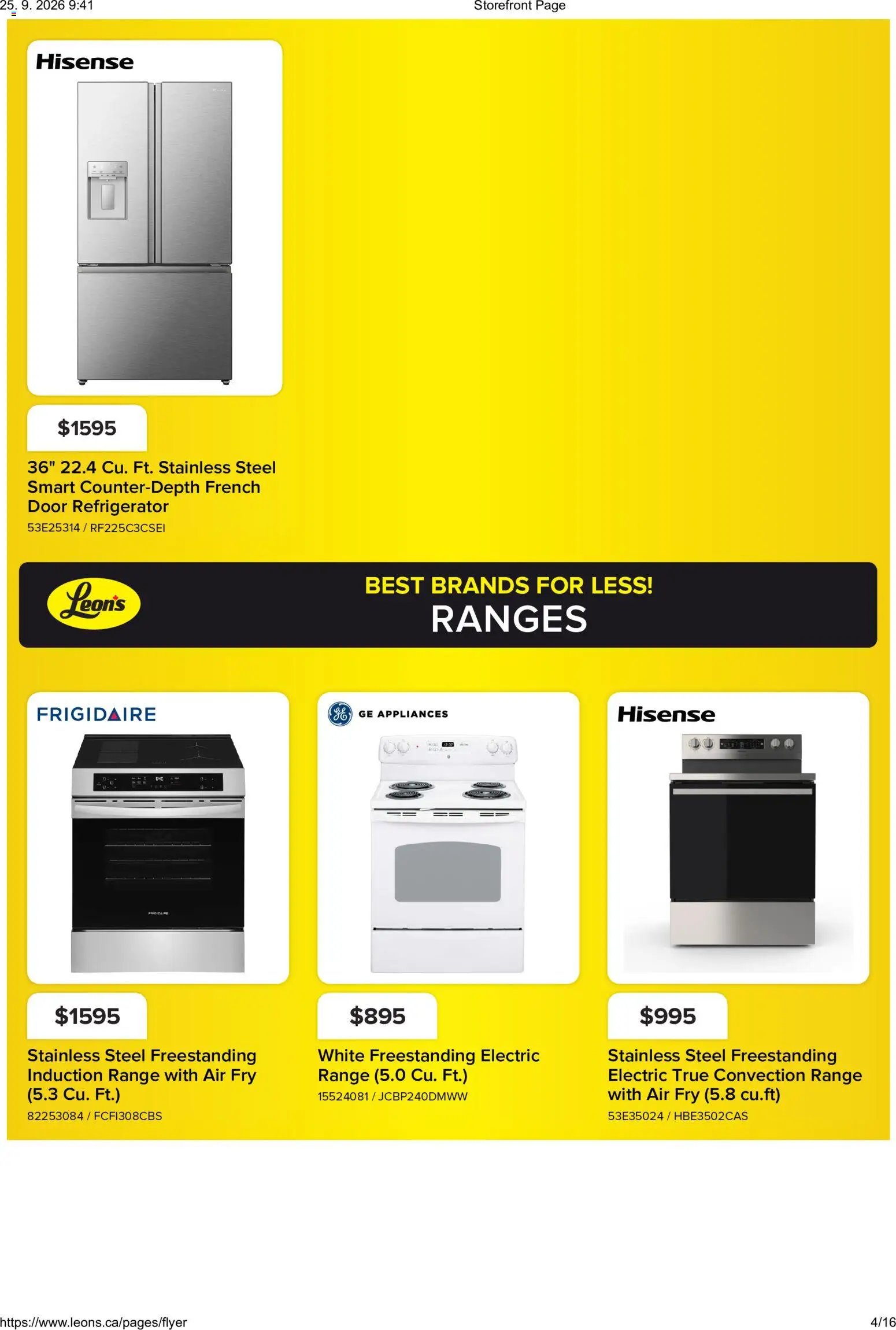 Leon's flyer - BBFL Appliances