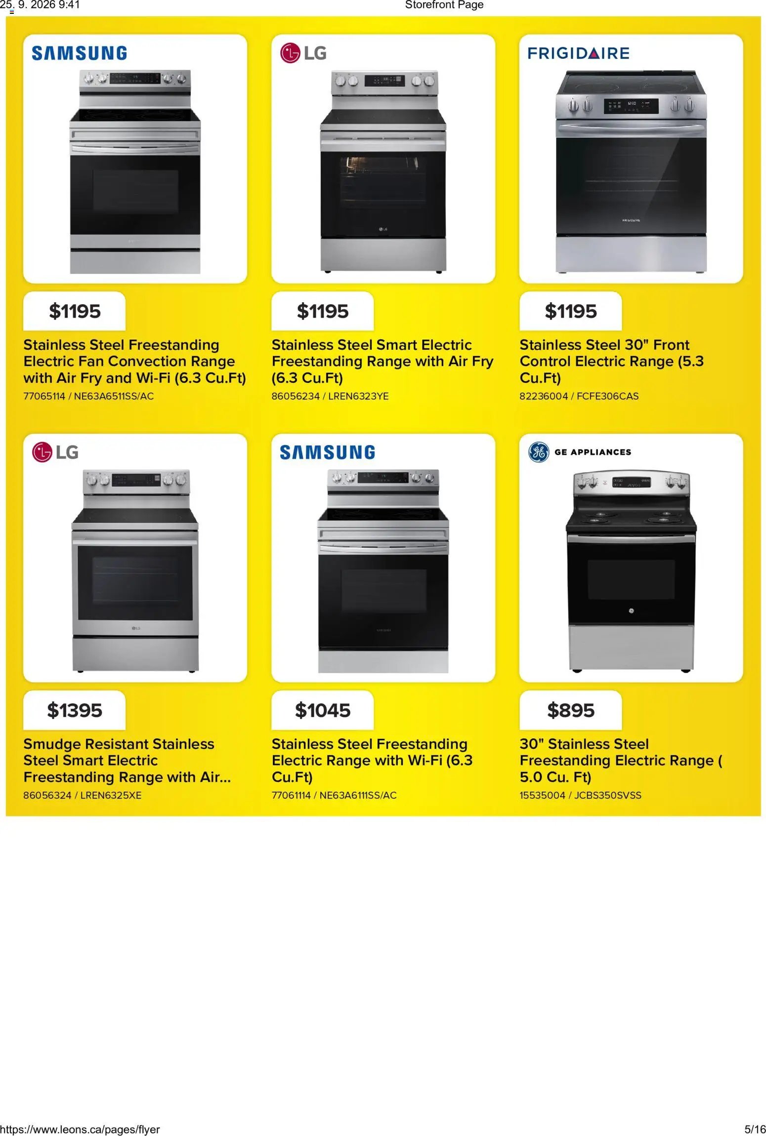 Leon's flyer - BBFL Appliances