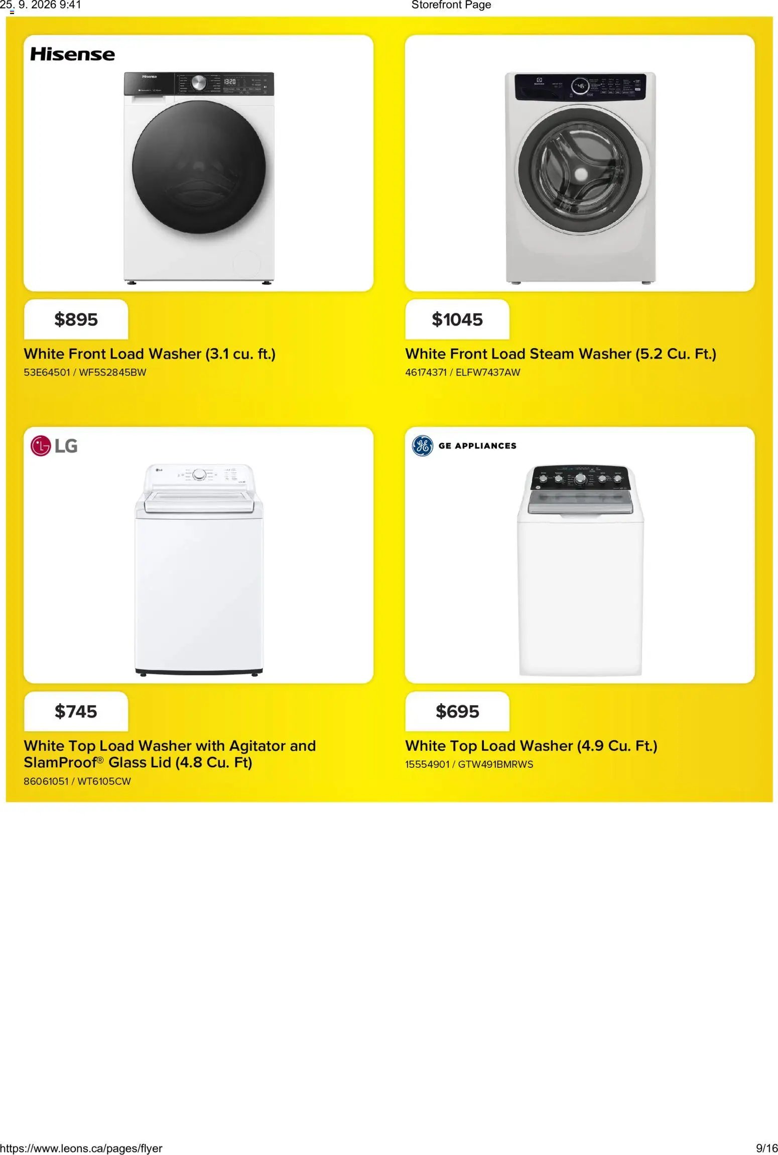 Leon's flyer - BBFL Appliances