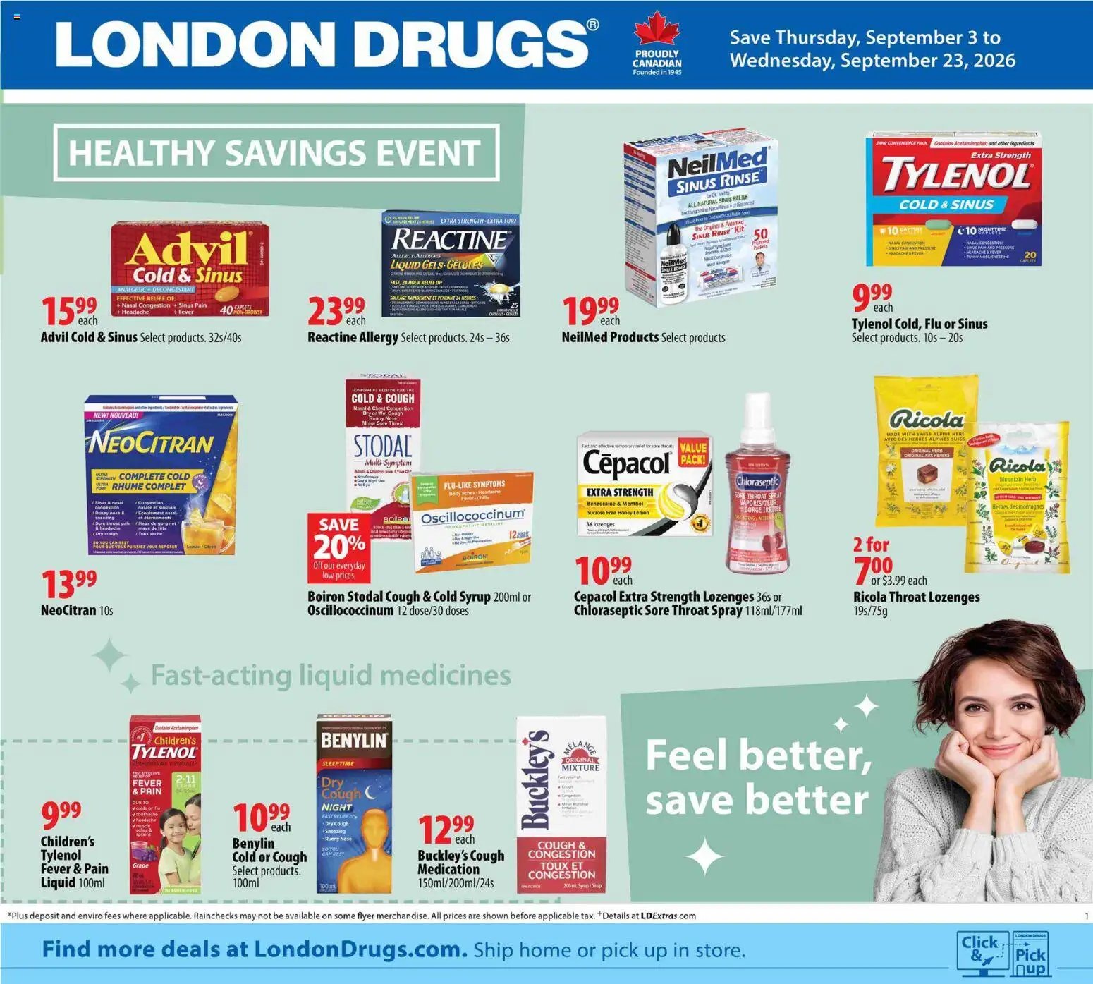London Drugs flyer - Healthy Savings Event