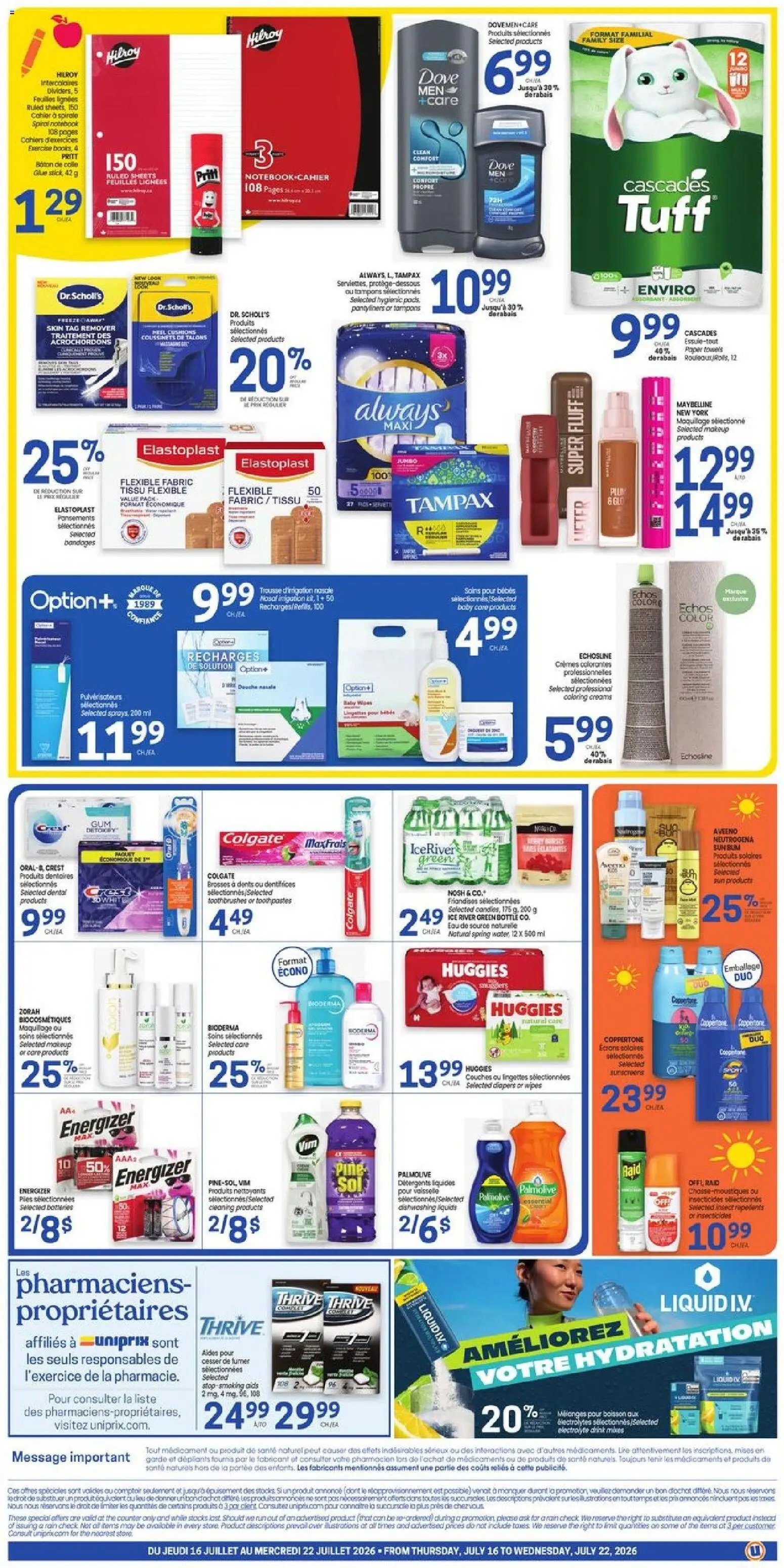 Uniprix weekly flyer / circulaire