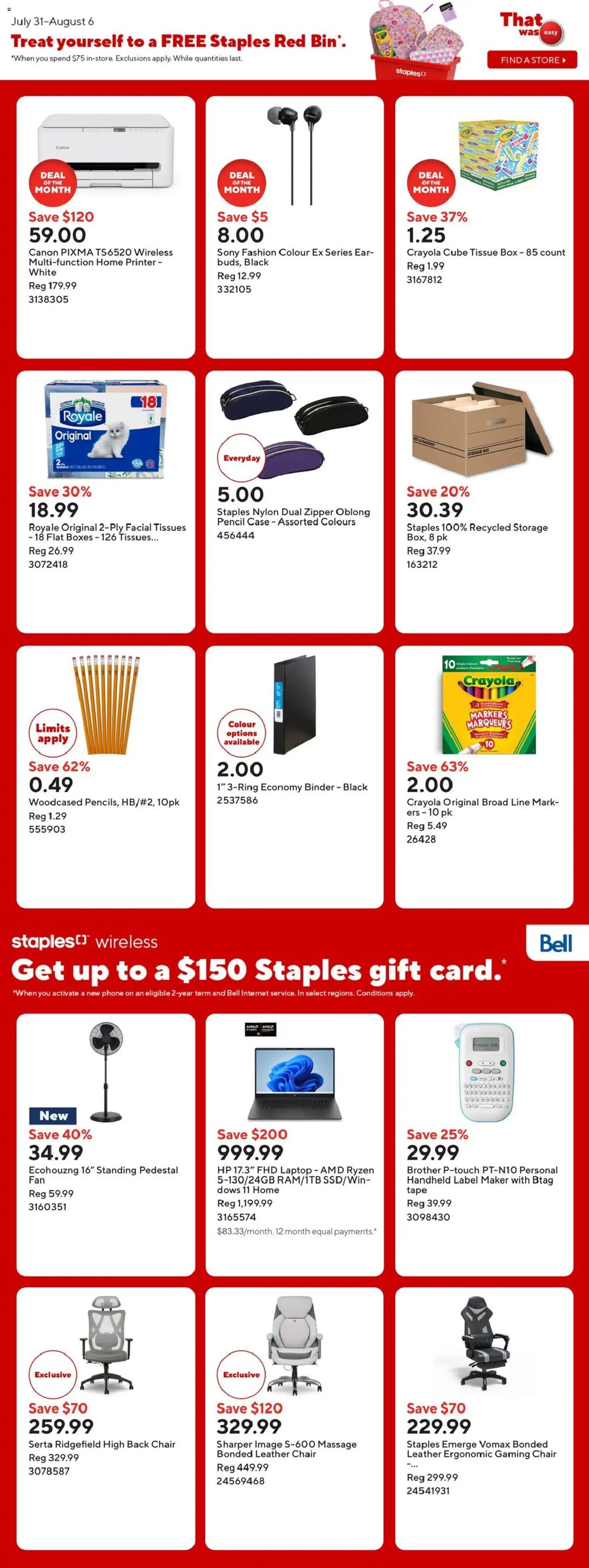 Staples weekly flyer / circulaire