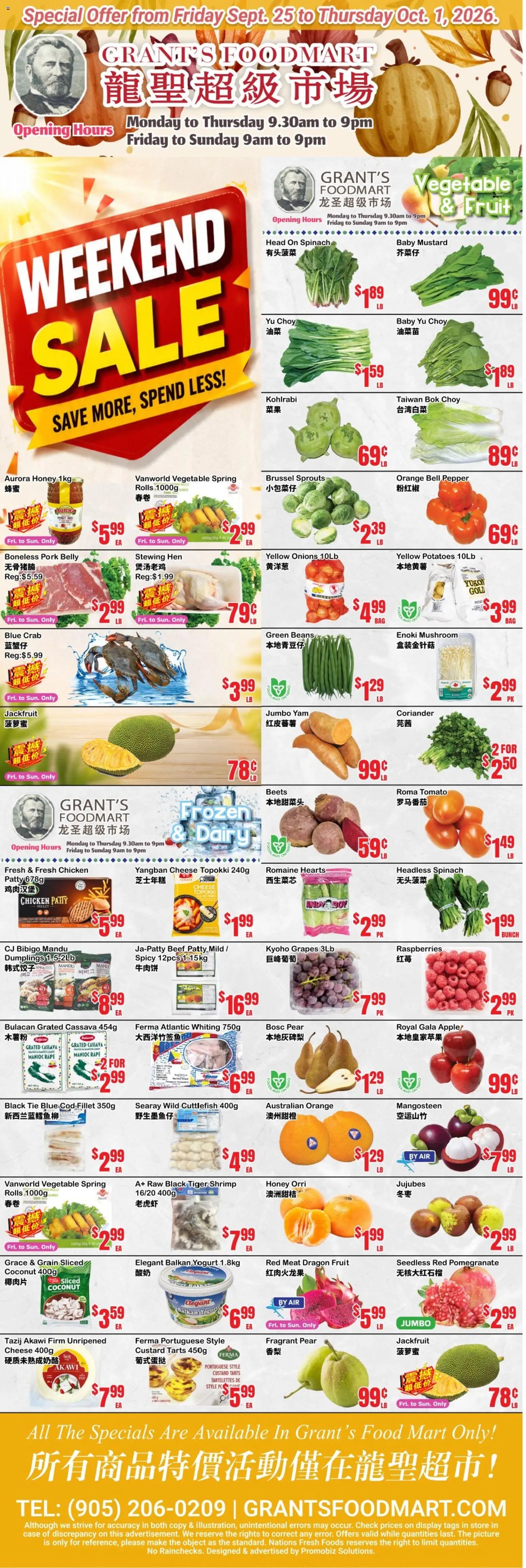 Oceans weekly flyer - Grant’s Foodmart