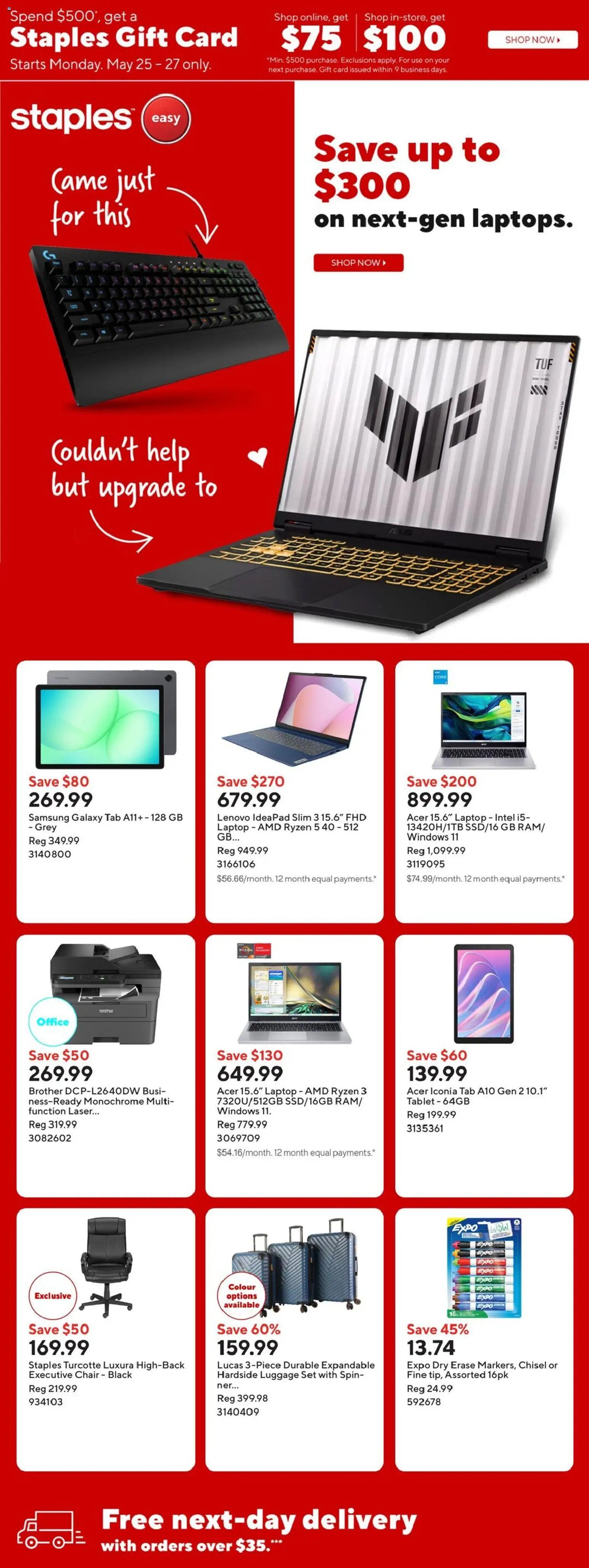 Staples weekly flyer / circulaire (2026-05-22 - 2026-05-28) | 1