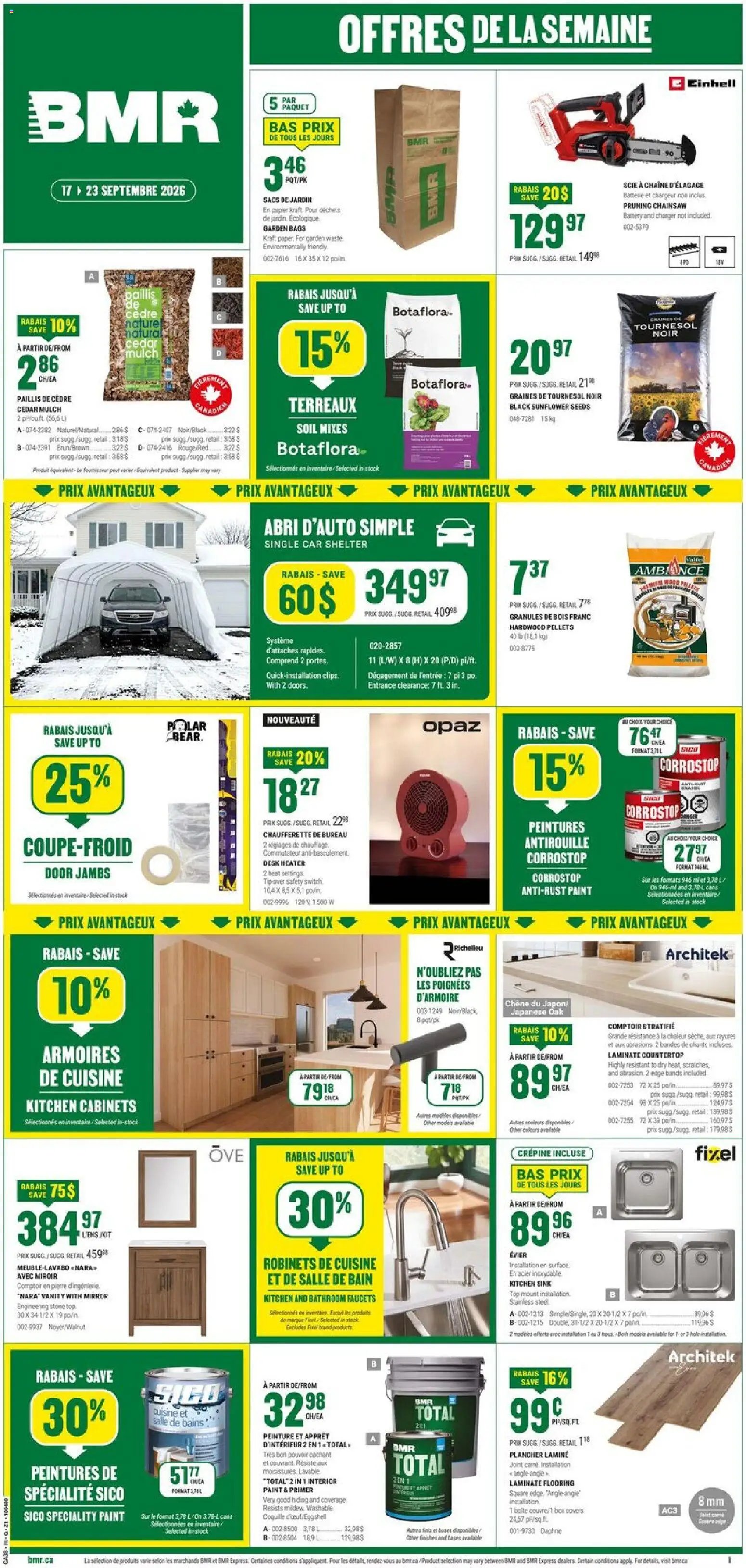 BMR weekly flyer / circulaire