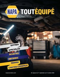 NAPA Auto Parts circulaire - TOUT ÉQUIPÉ septembre-octobre 2026