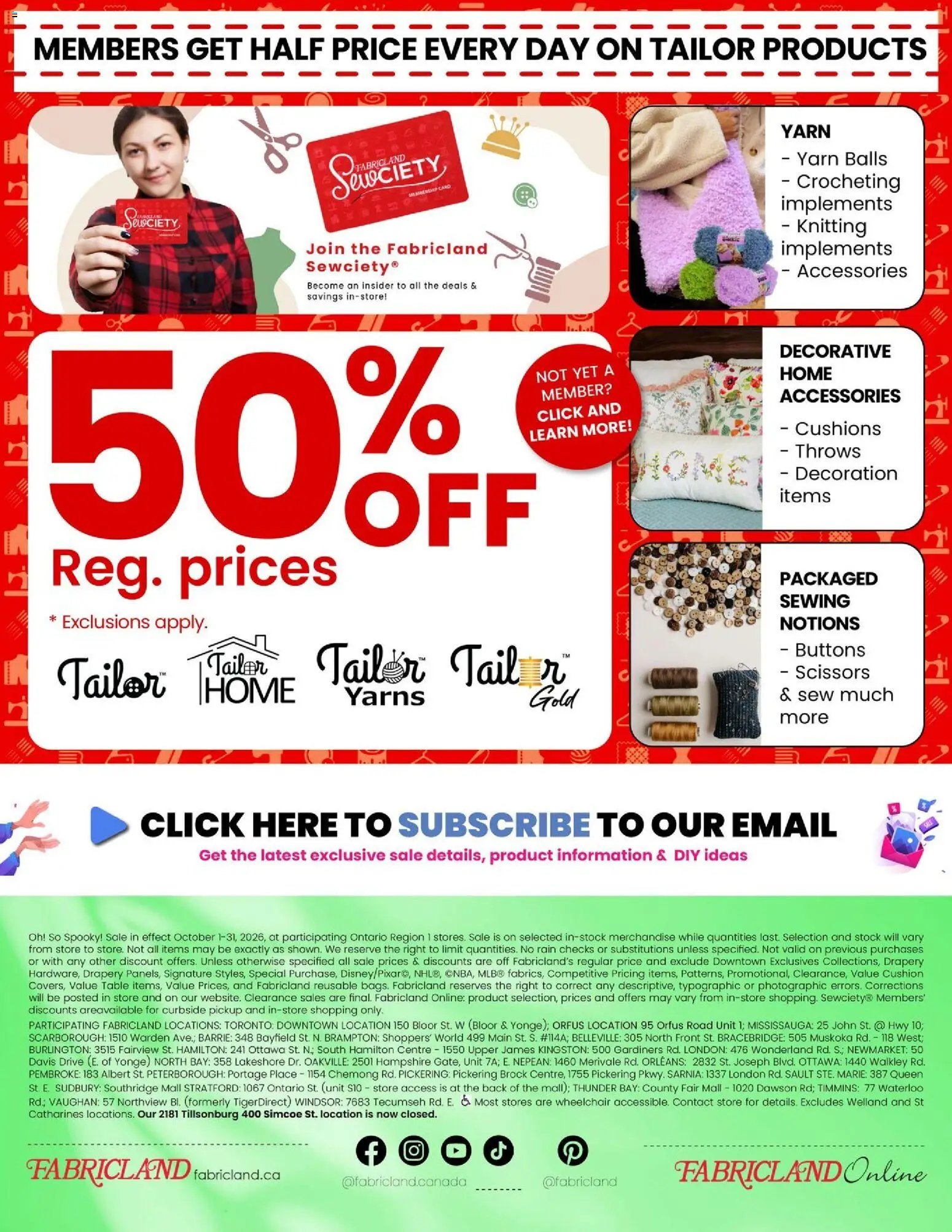 Fabricland weekly flyer / circulaire