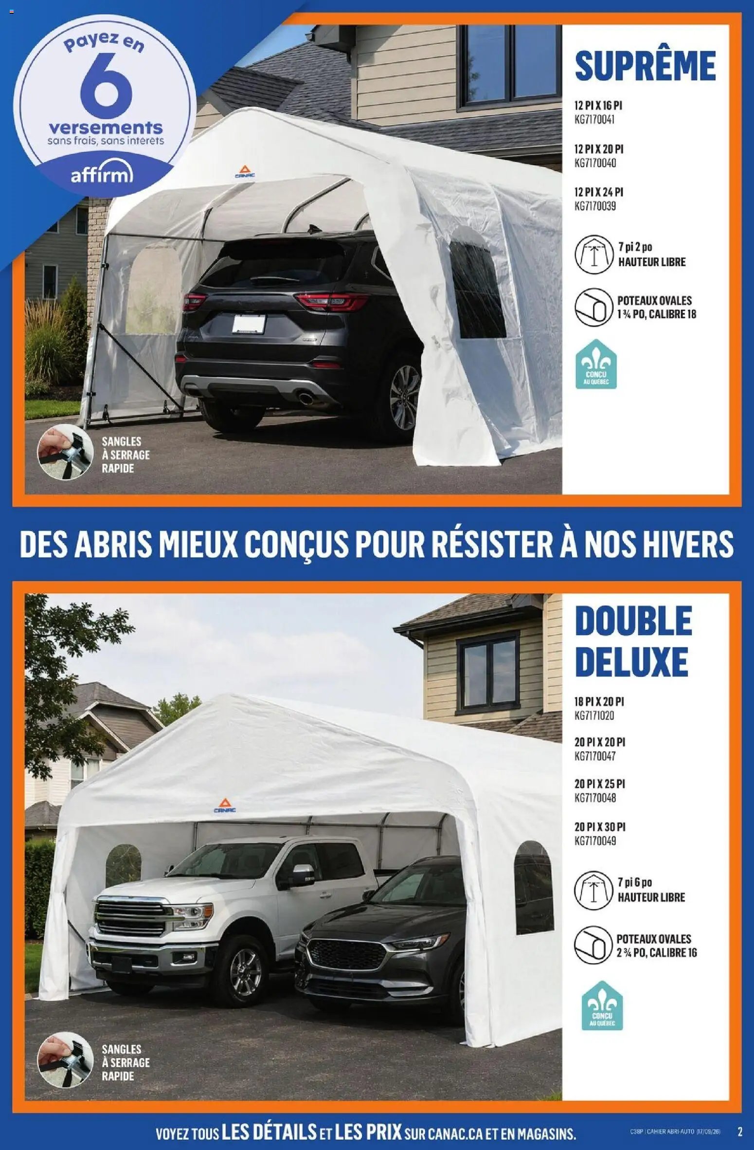 Canac circulaire - Abris et portiques