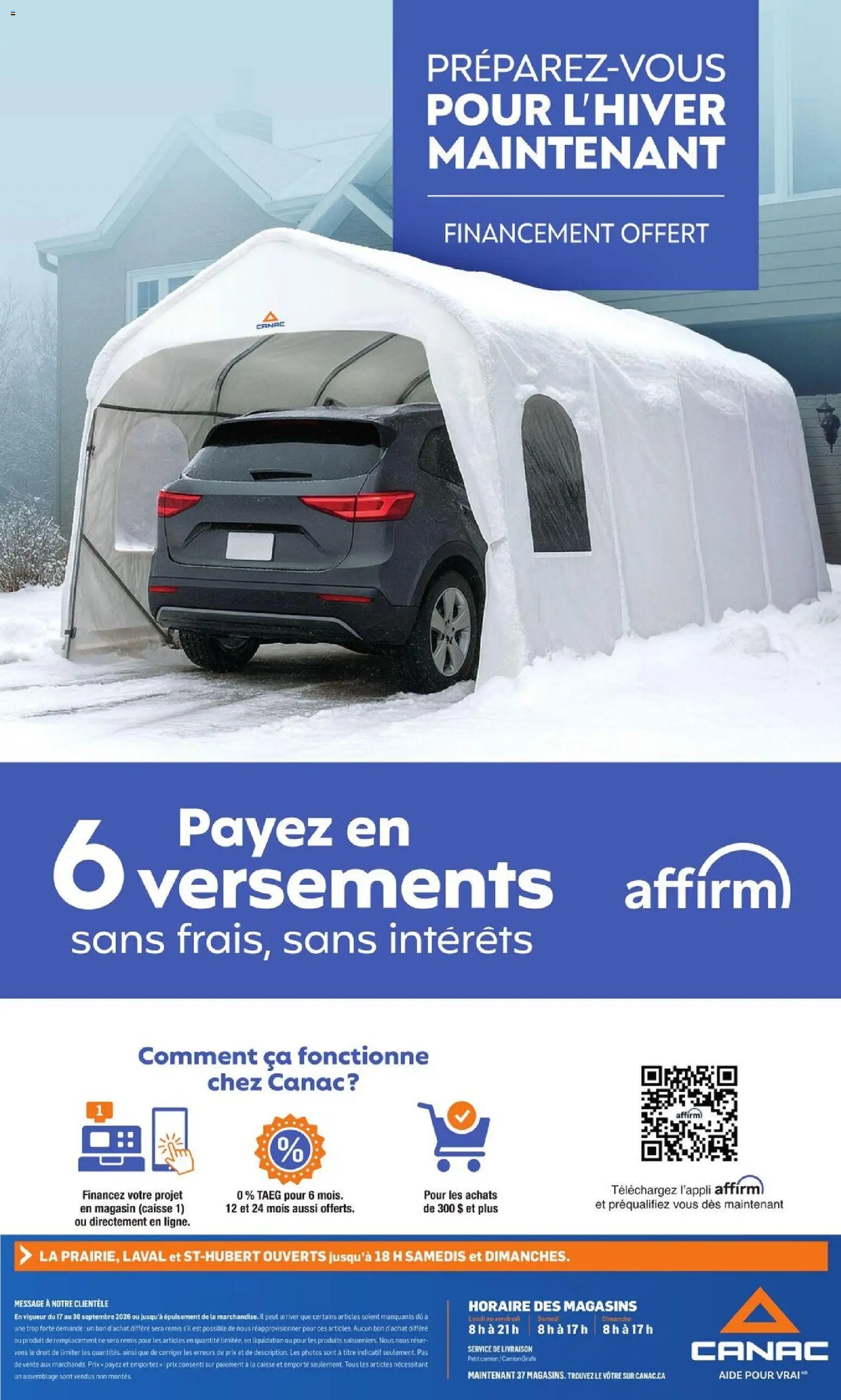 Canac circulaire - Abris et portiques