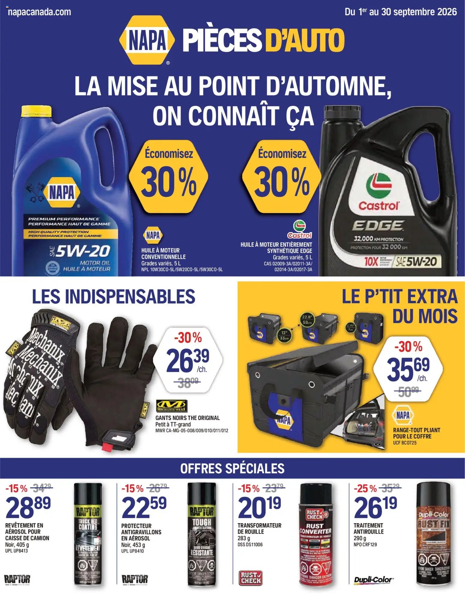 NAPA Auto Parts circulaire