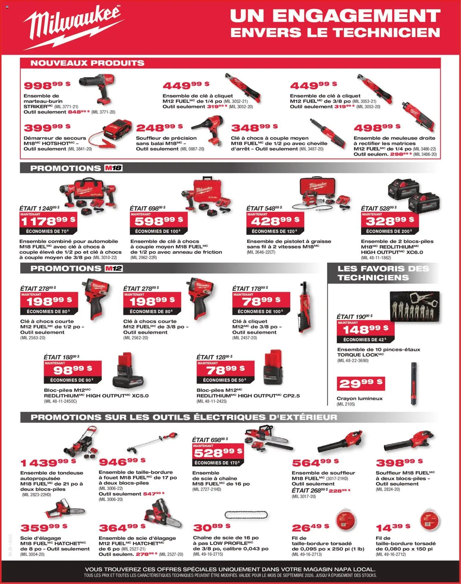 NAPA Auto Parts circulaire