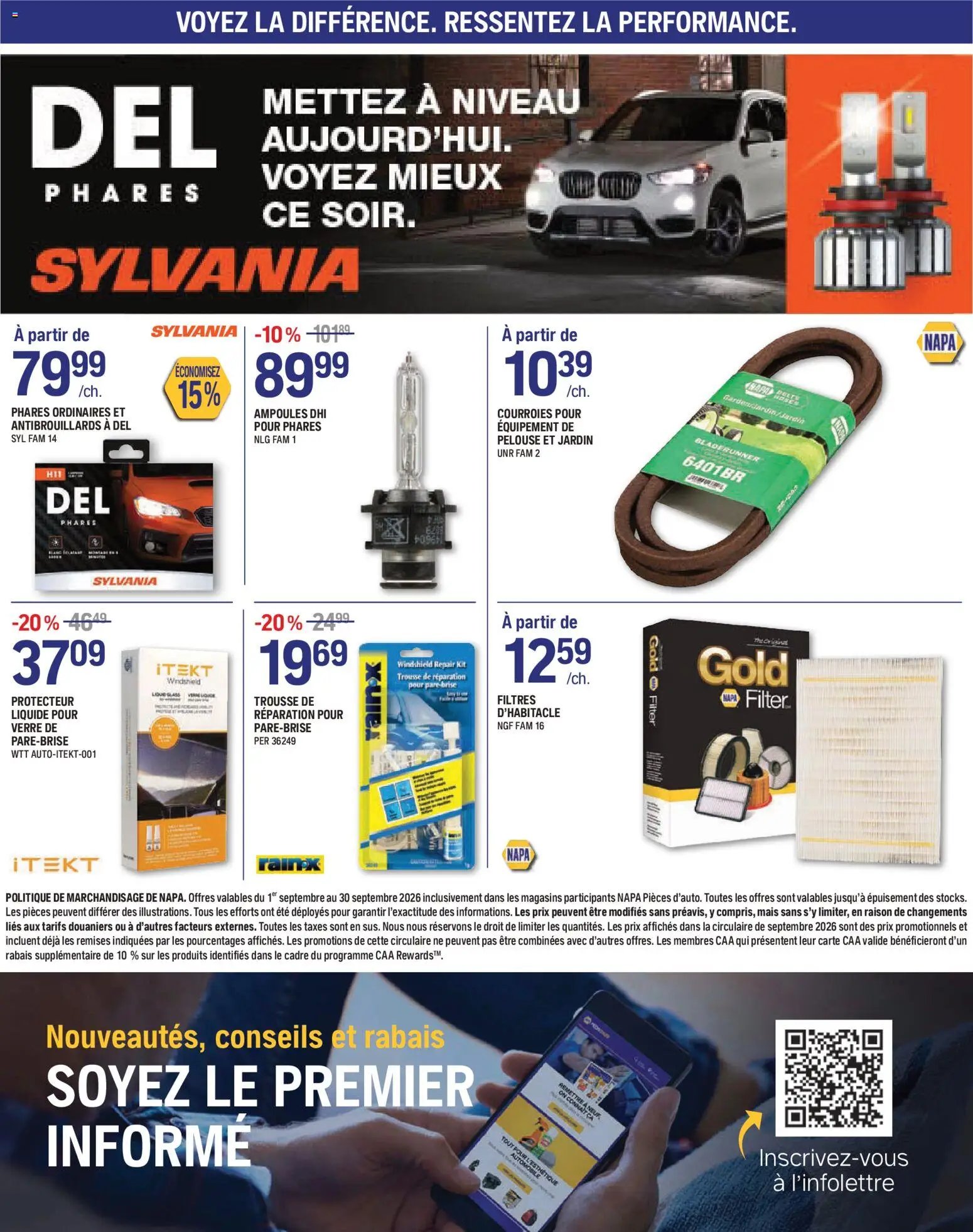 NAPA Auto Parts circulaire