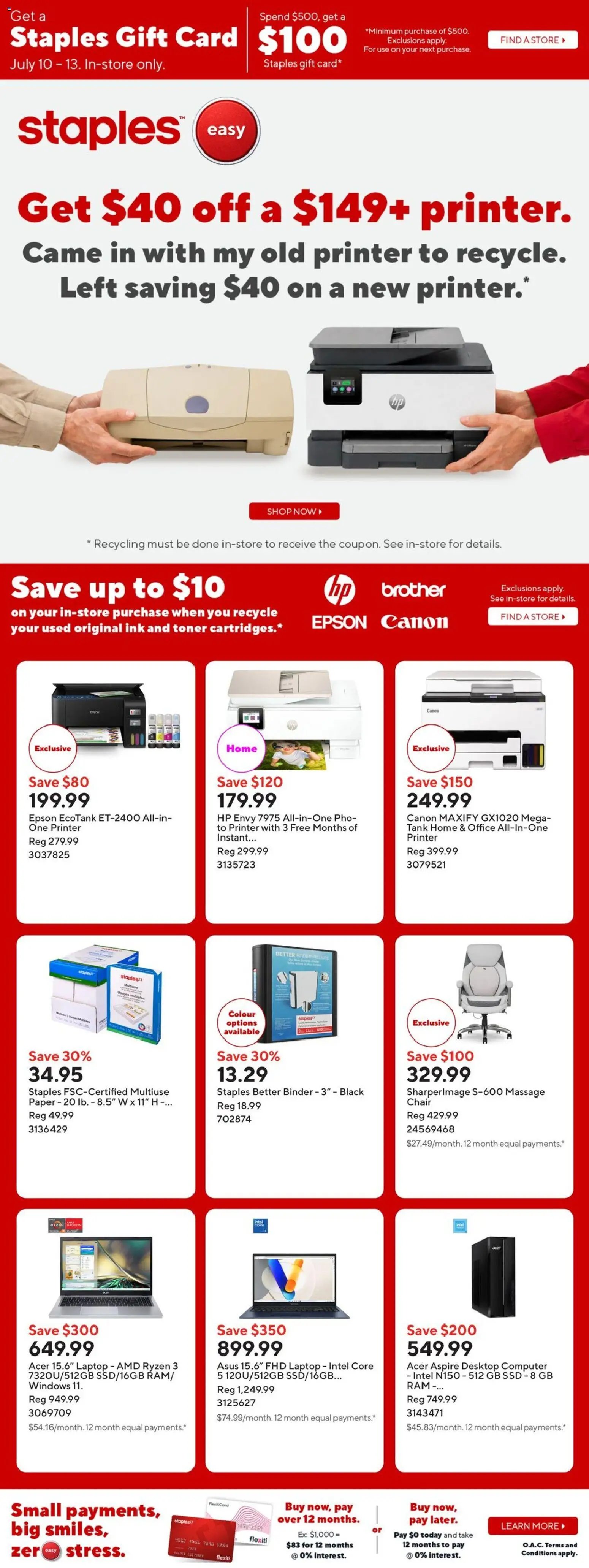 Staples weekly flyer / circulaire