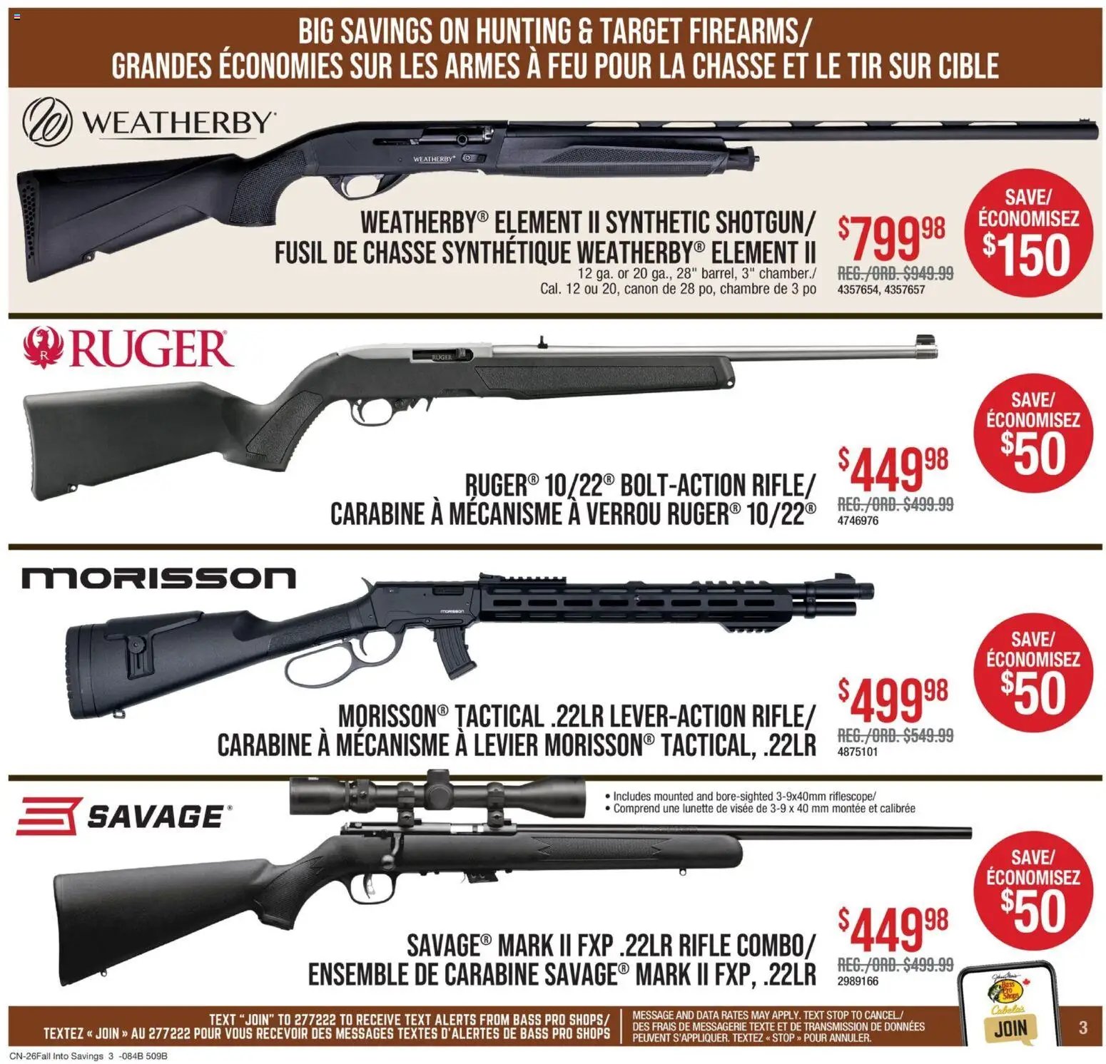 Cabelas weekly flyer / circulaire
