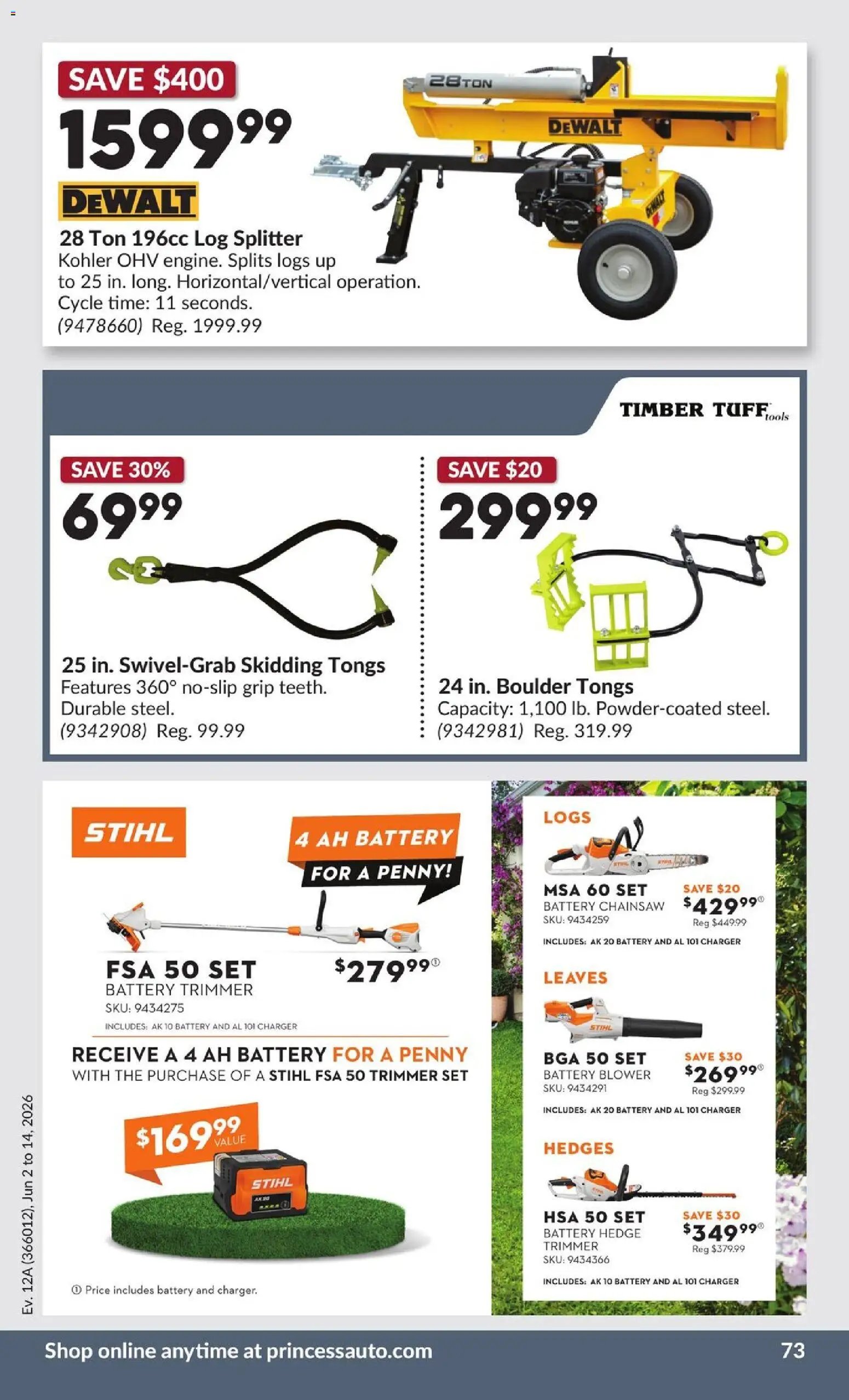 Princess Auto weekly flyer - 2 Week Sale!