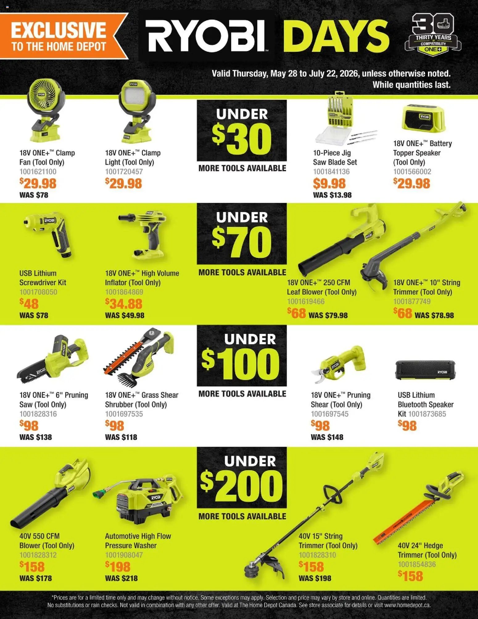 Home Depot flyer - Ryobi Days