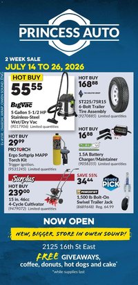 Princess Auto flyer - 2 Week Sale!