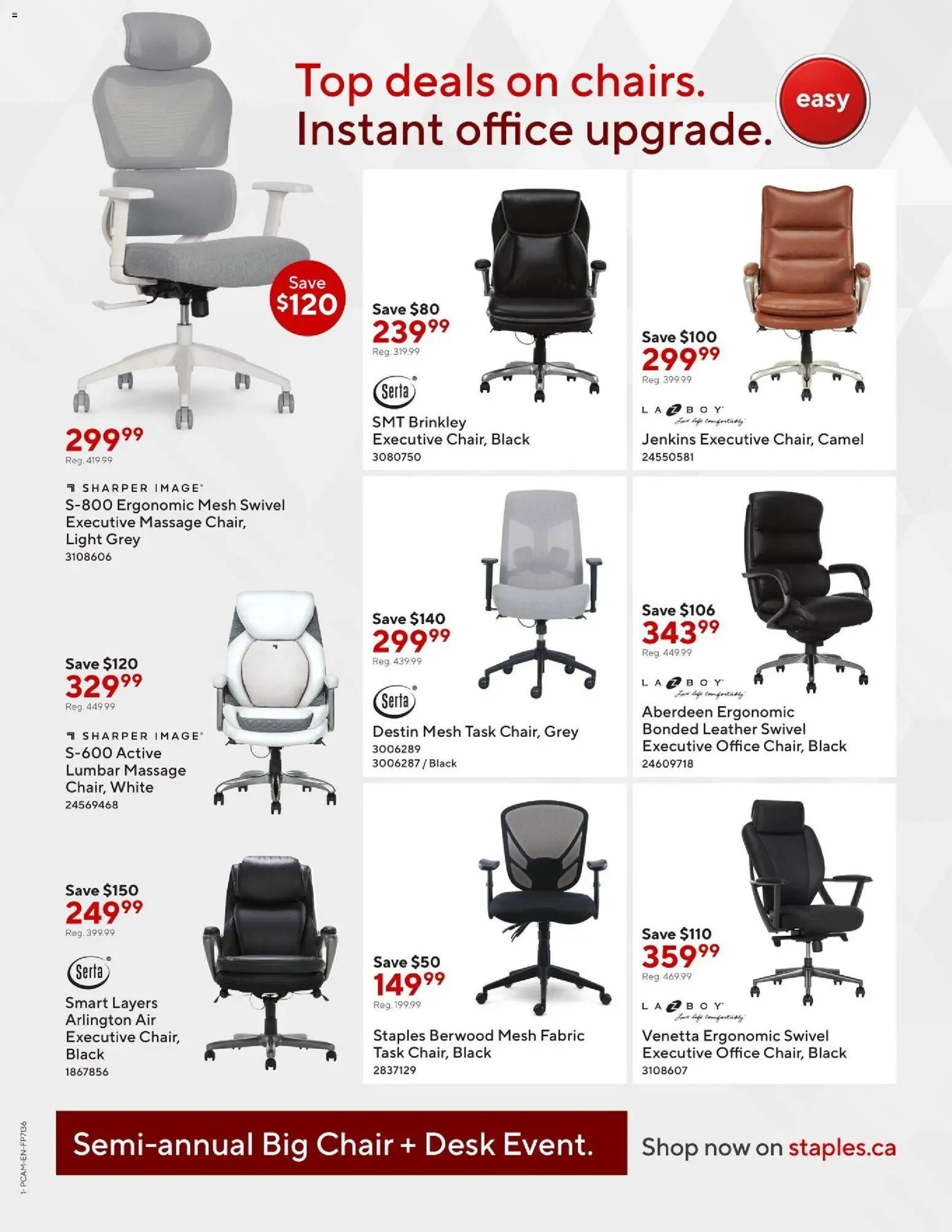 Staples flyer - Semi-annual big chair