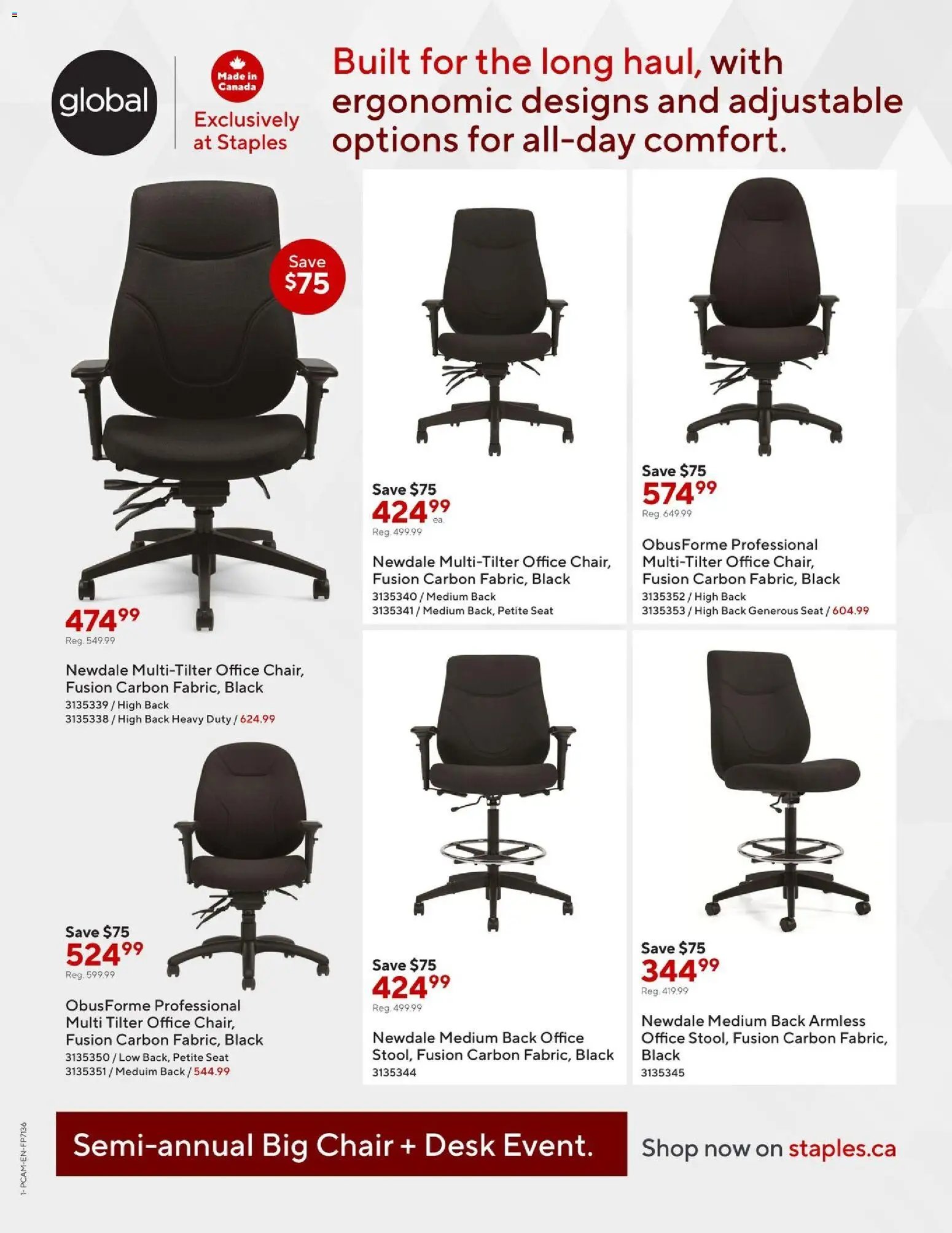 Staples flyer - Semi-annual big chair