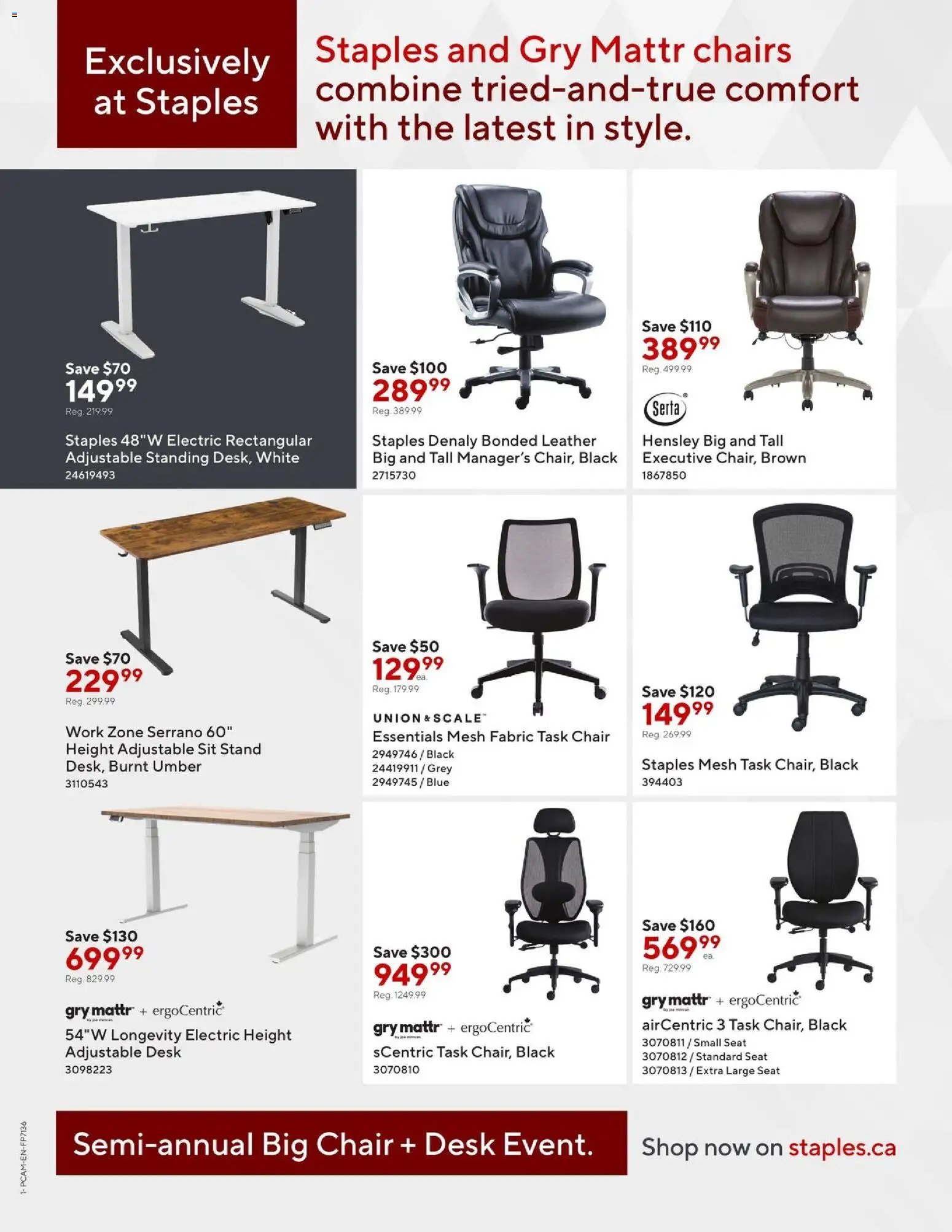 Staples flyer - Semi-annual big chair