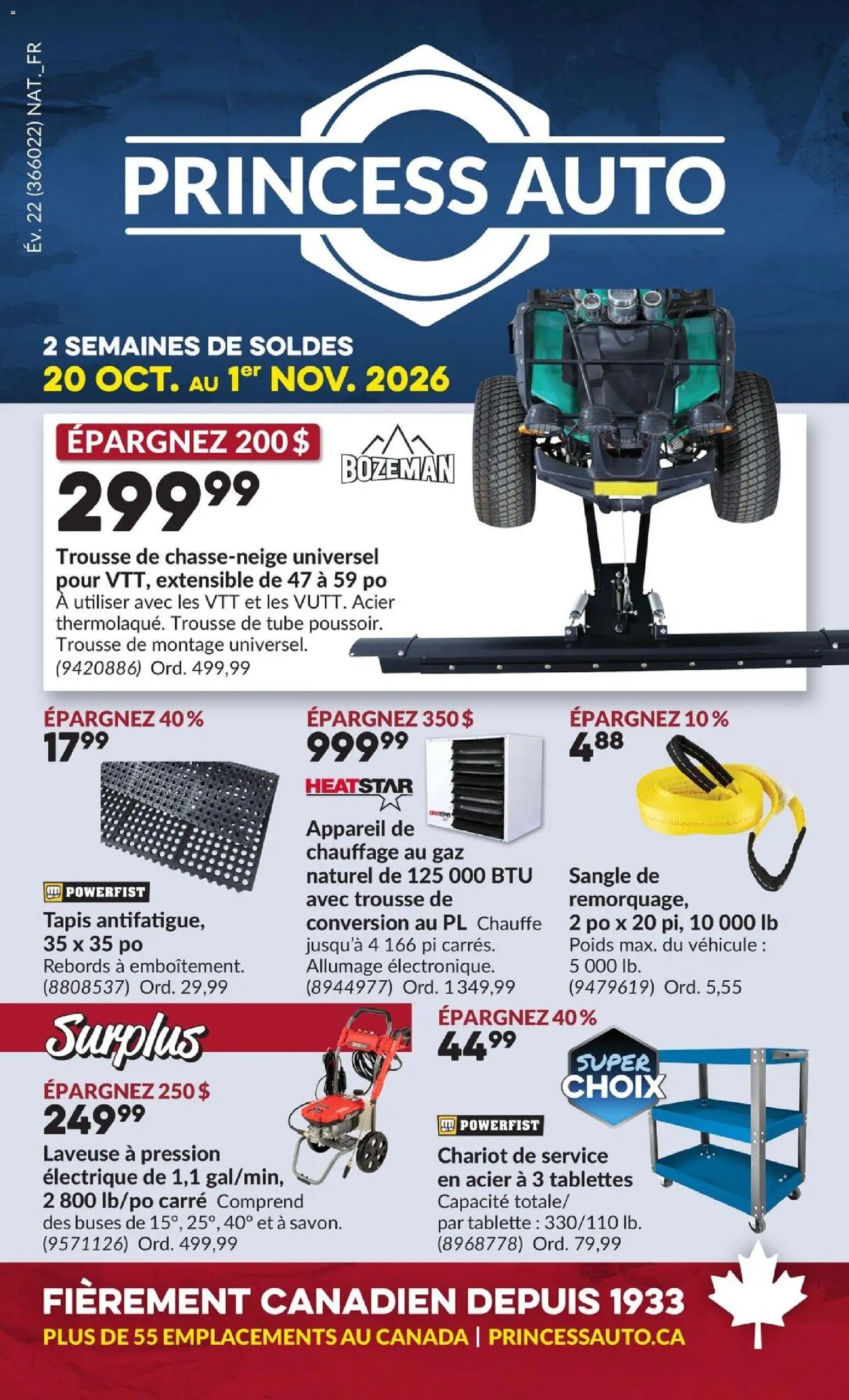 Princess Auto circulaire - 2 Semaines de Soldes !