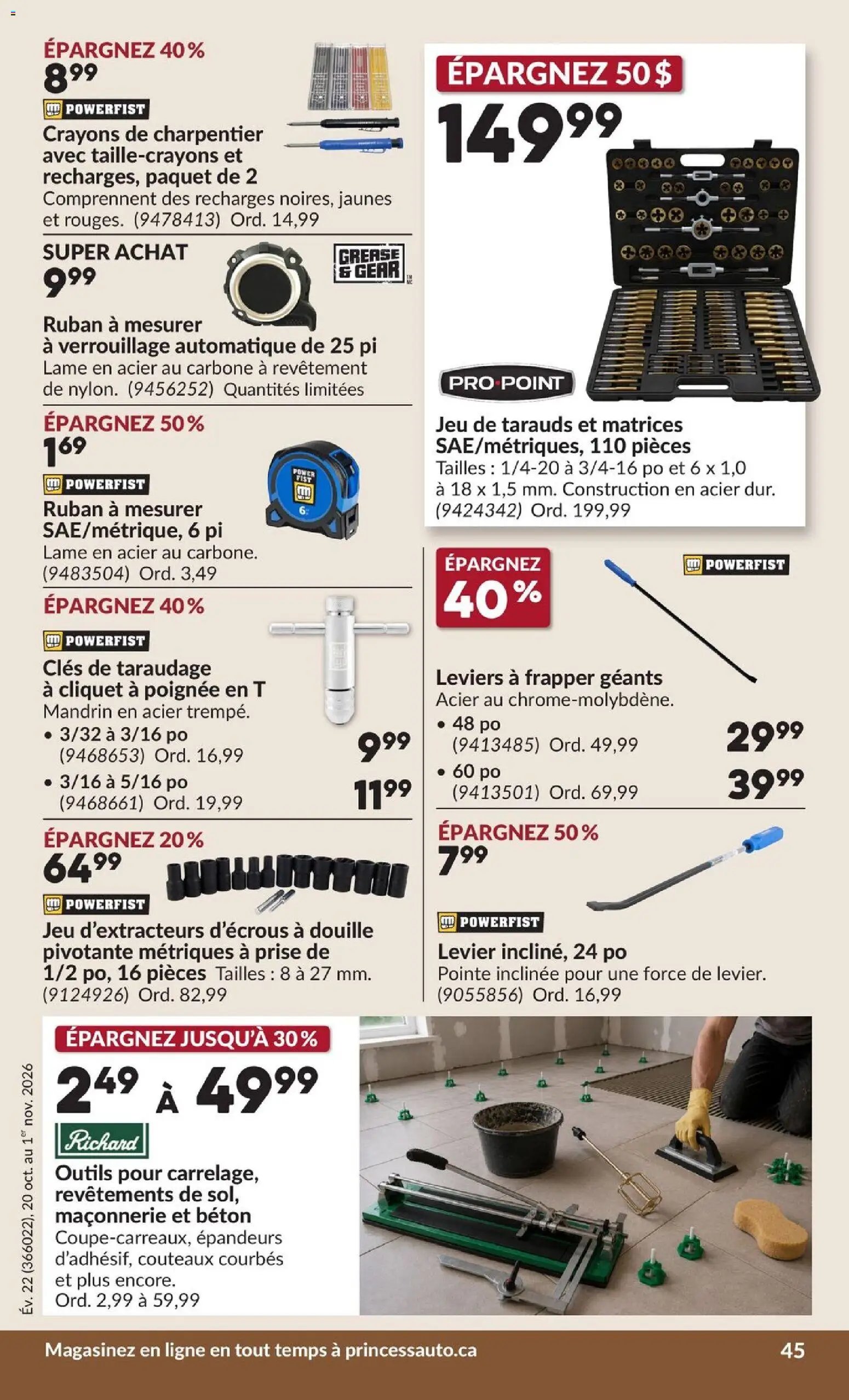 Princess Auto circulaire - 2 Semaines de Soldes !