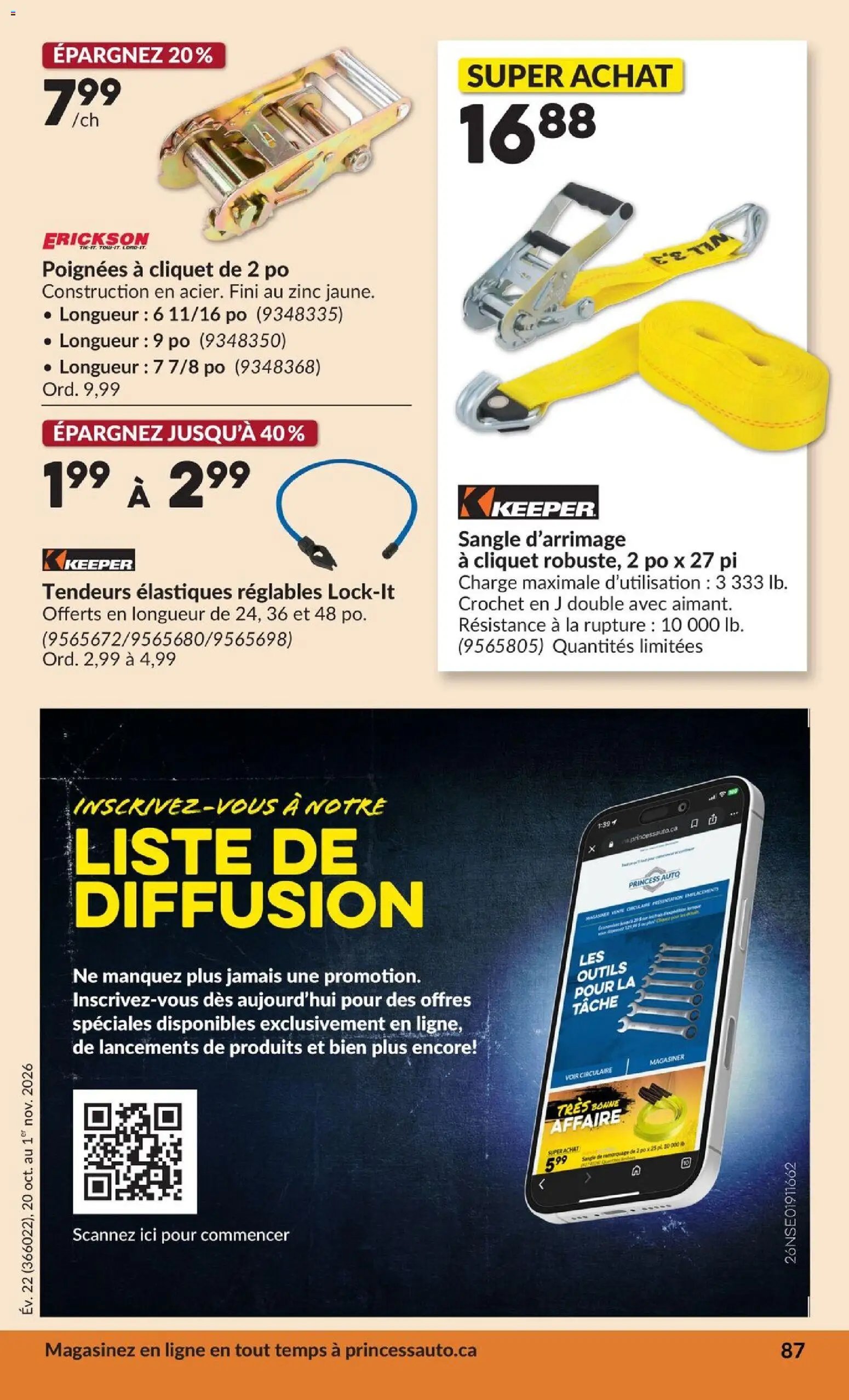 Princess Auto circulaire - 2 Semaines de Soldes !