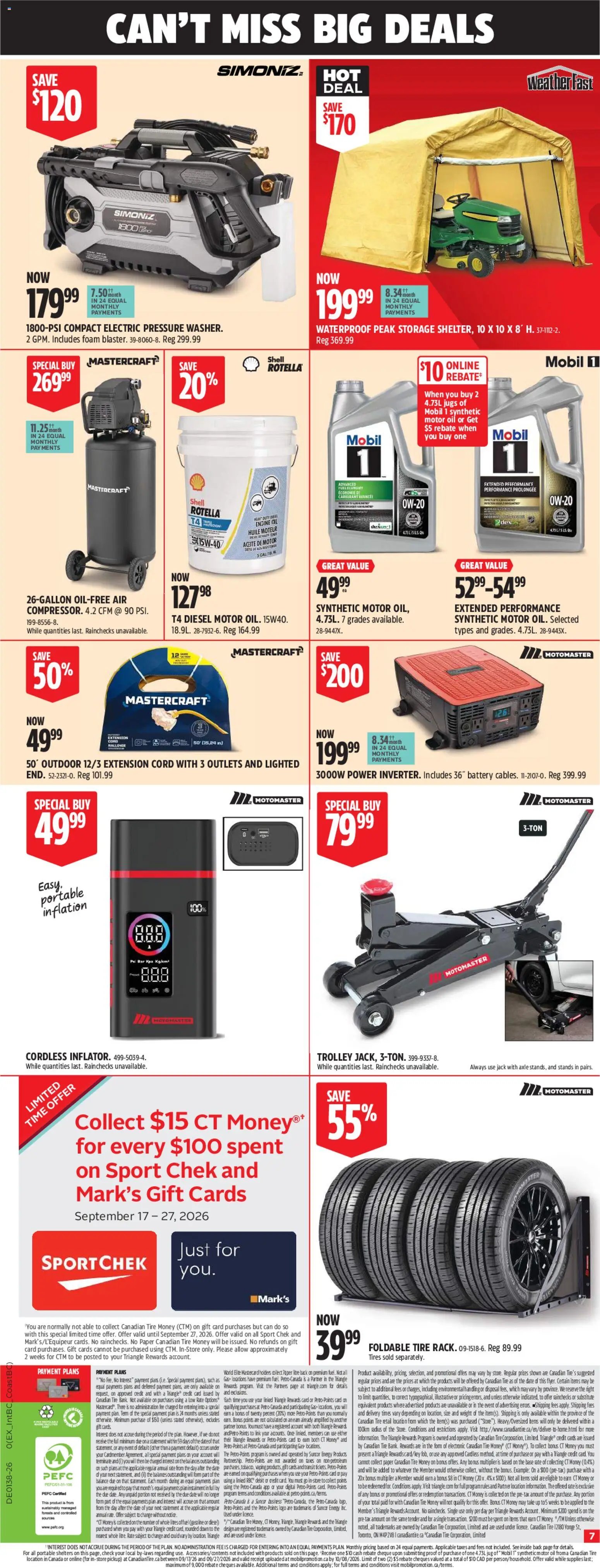 Canadian Tire flyer - Fall Big Red